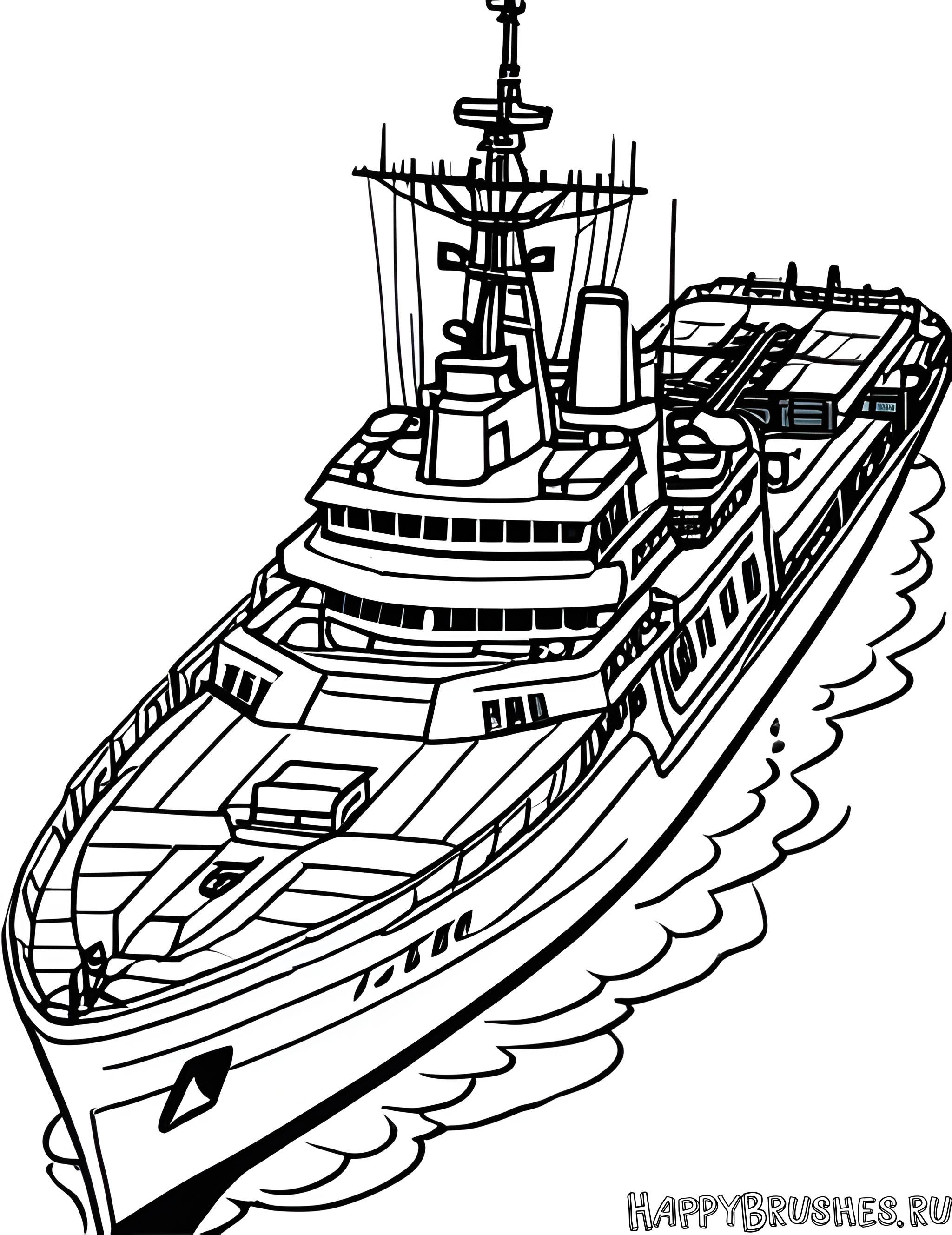 Раскраска Военный корабль 23