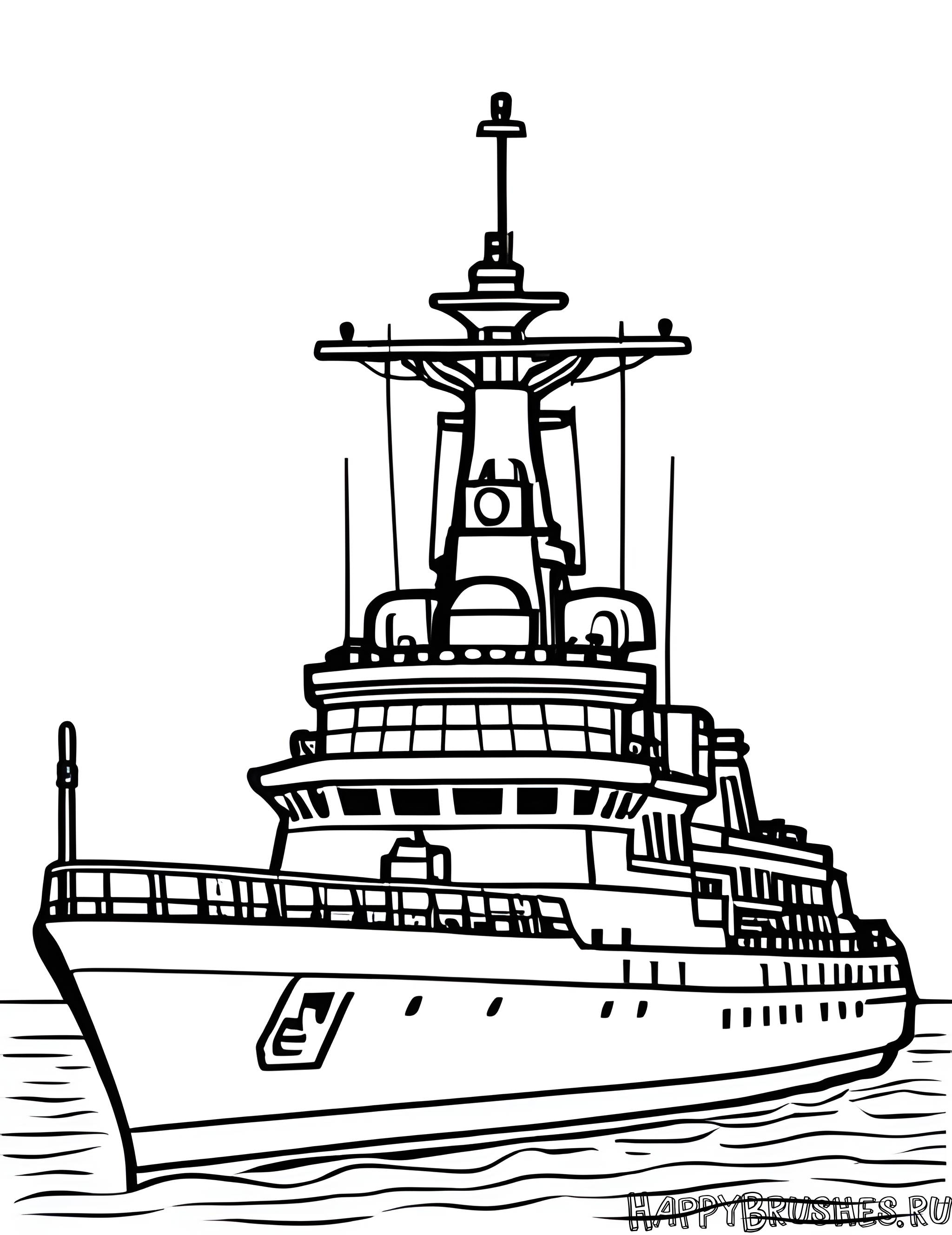 Раскраска Военный корабль 24
