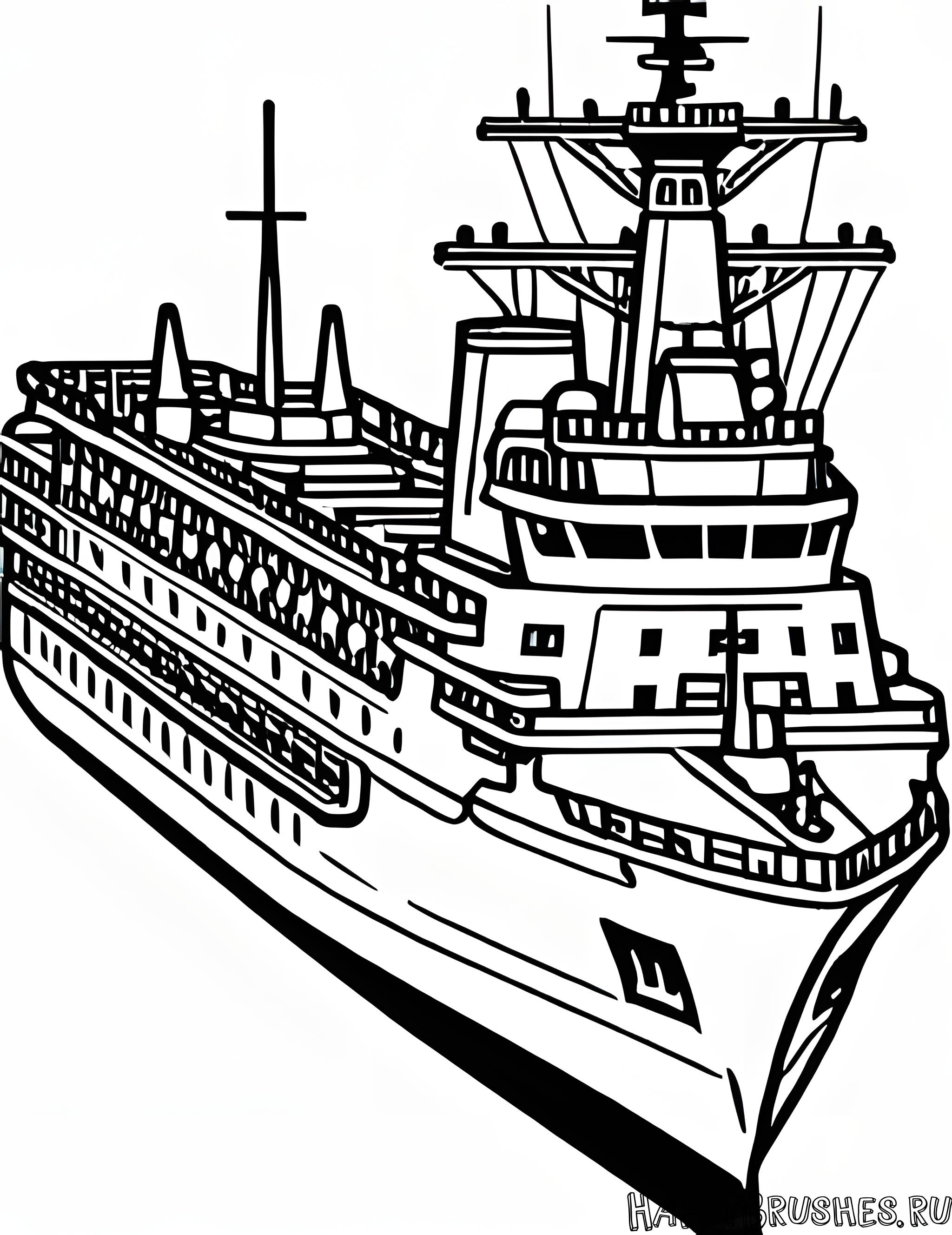 Раскраска Военный корабль 25
