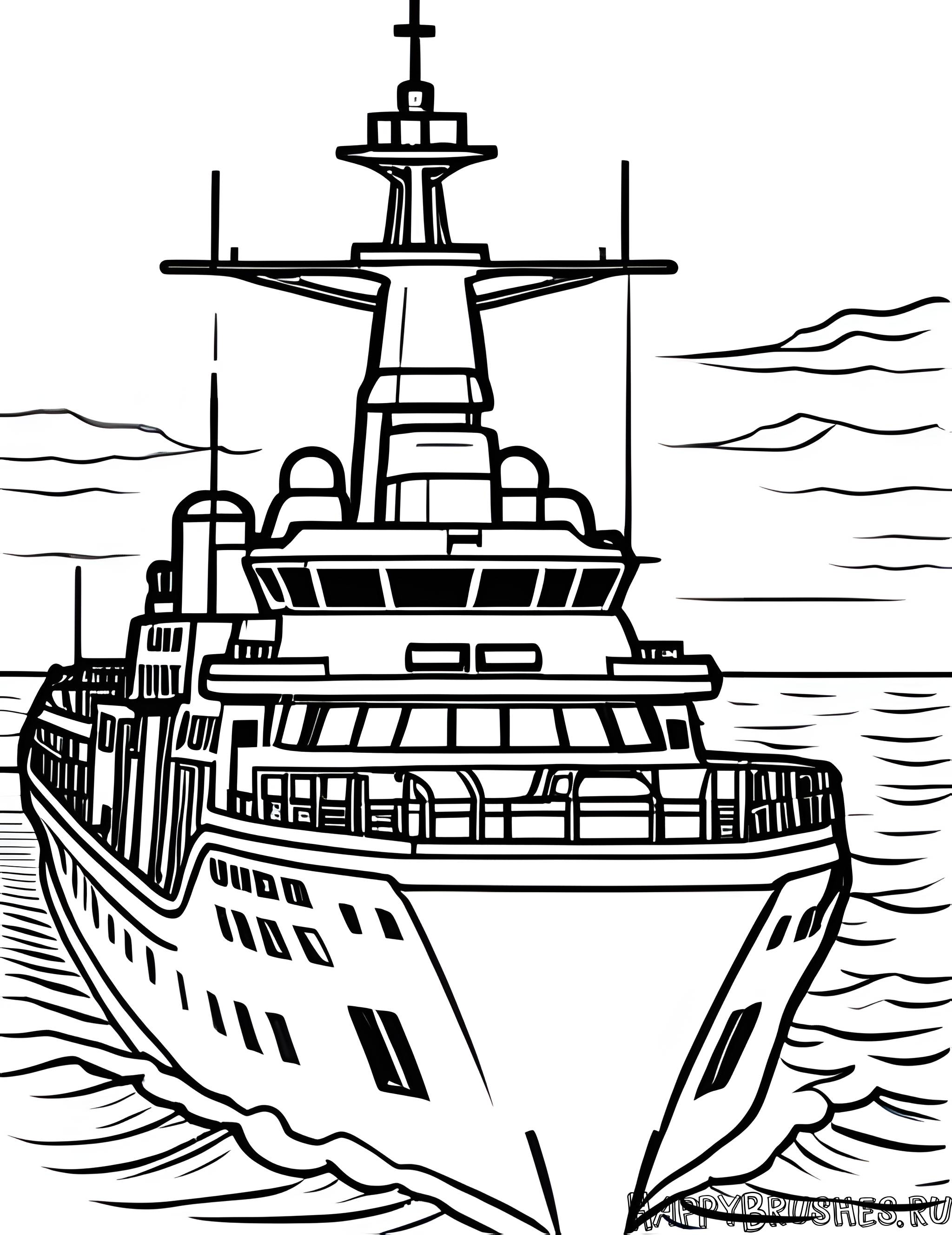 Раскраска Военный корабль 7