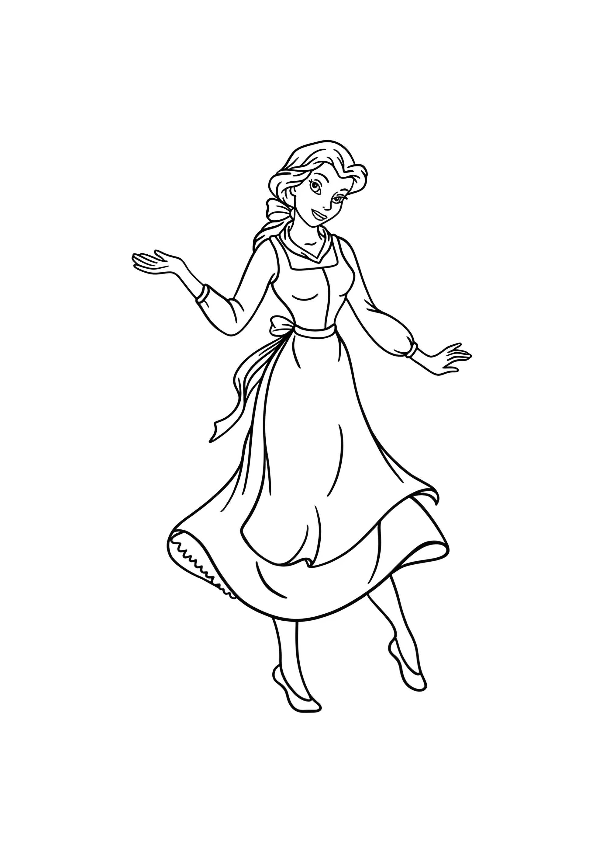 Раскраска Белль для малышей