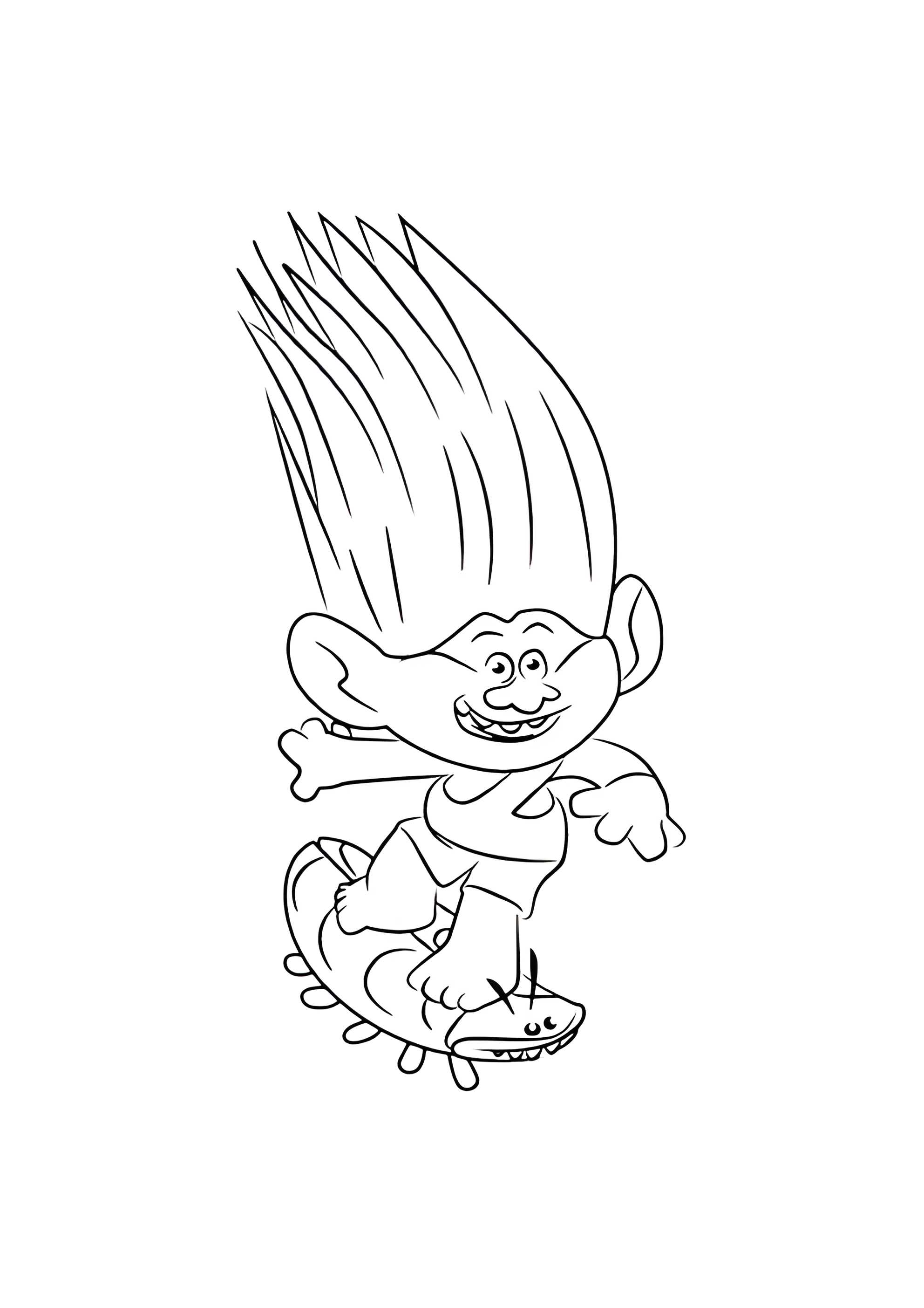 Раскраска Цветан на скейте