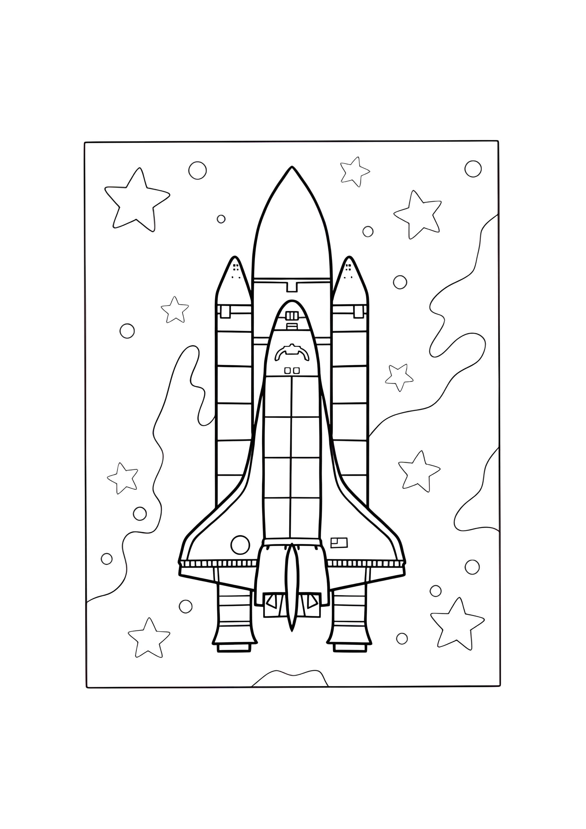 Раскраска Дискавери - многоразовый транспортный космический корабль НАСА
