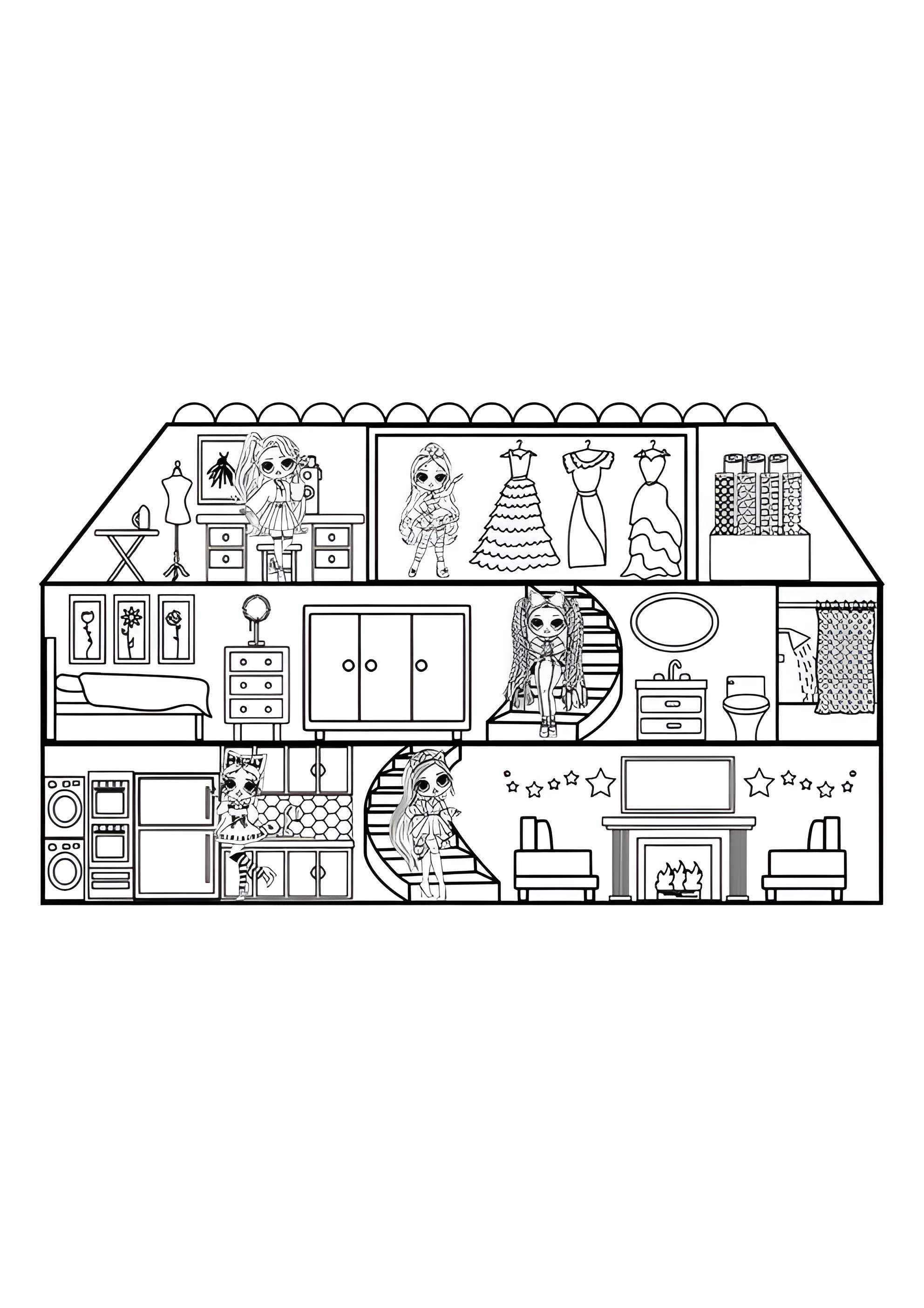 Раскраска Дом ЛОЛ ОМГ