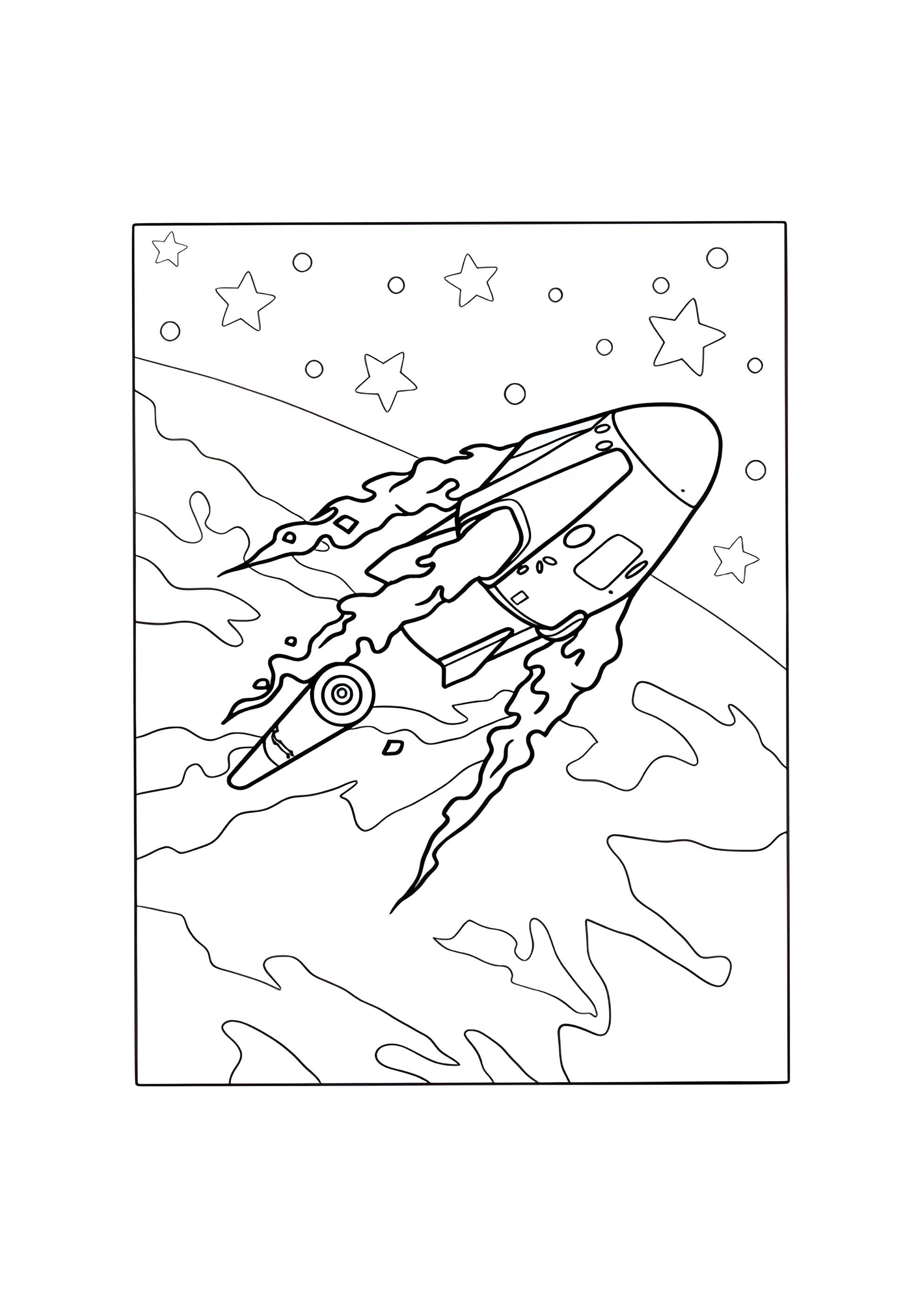 Раскраска Дракон - космический корабль SpaceX