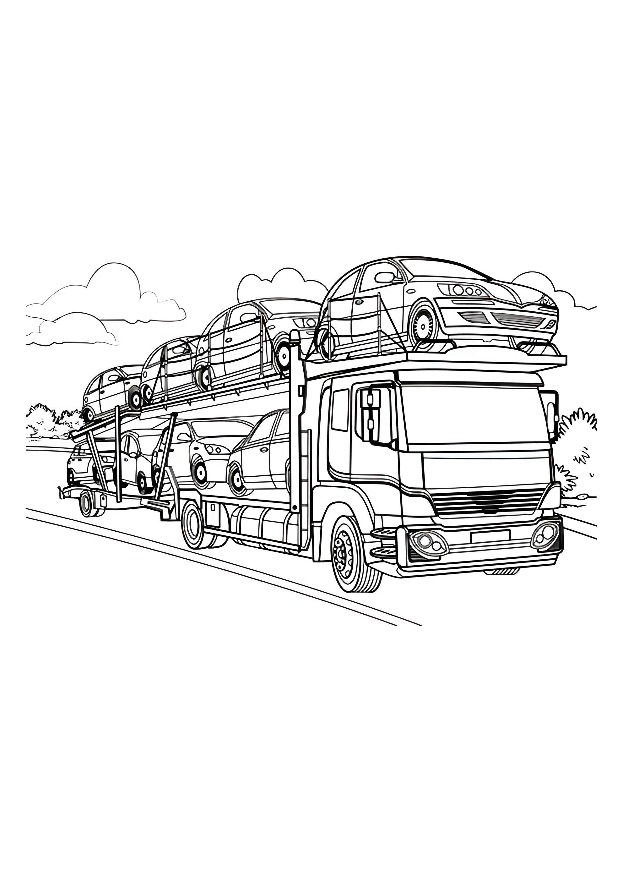 Раскраска Двухярусный автовоз