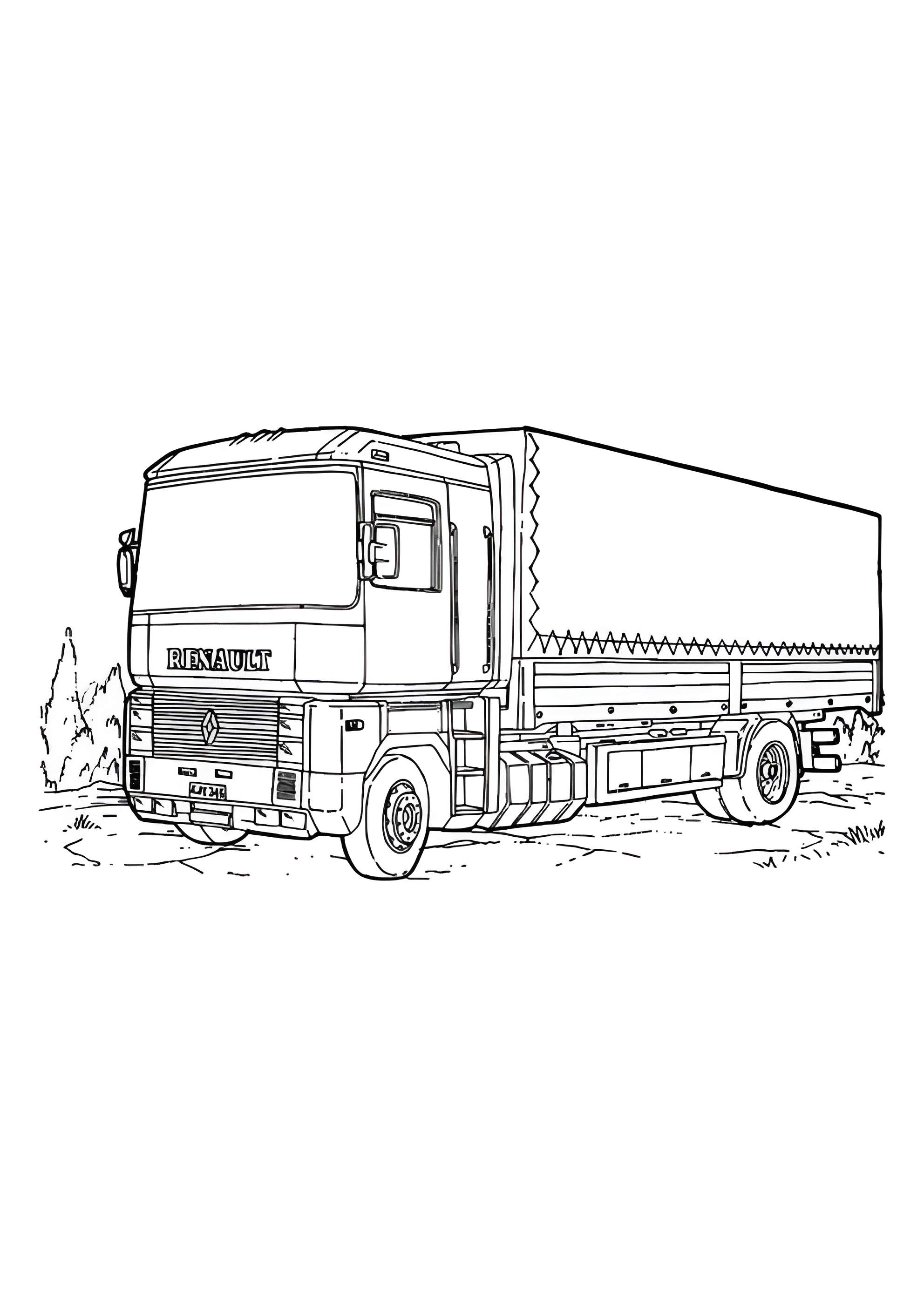 Раскраска Фура Рено