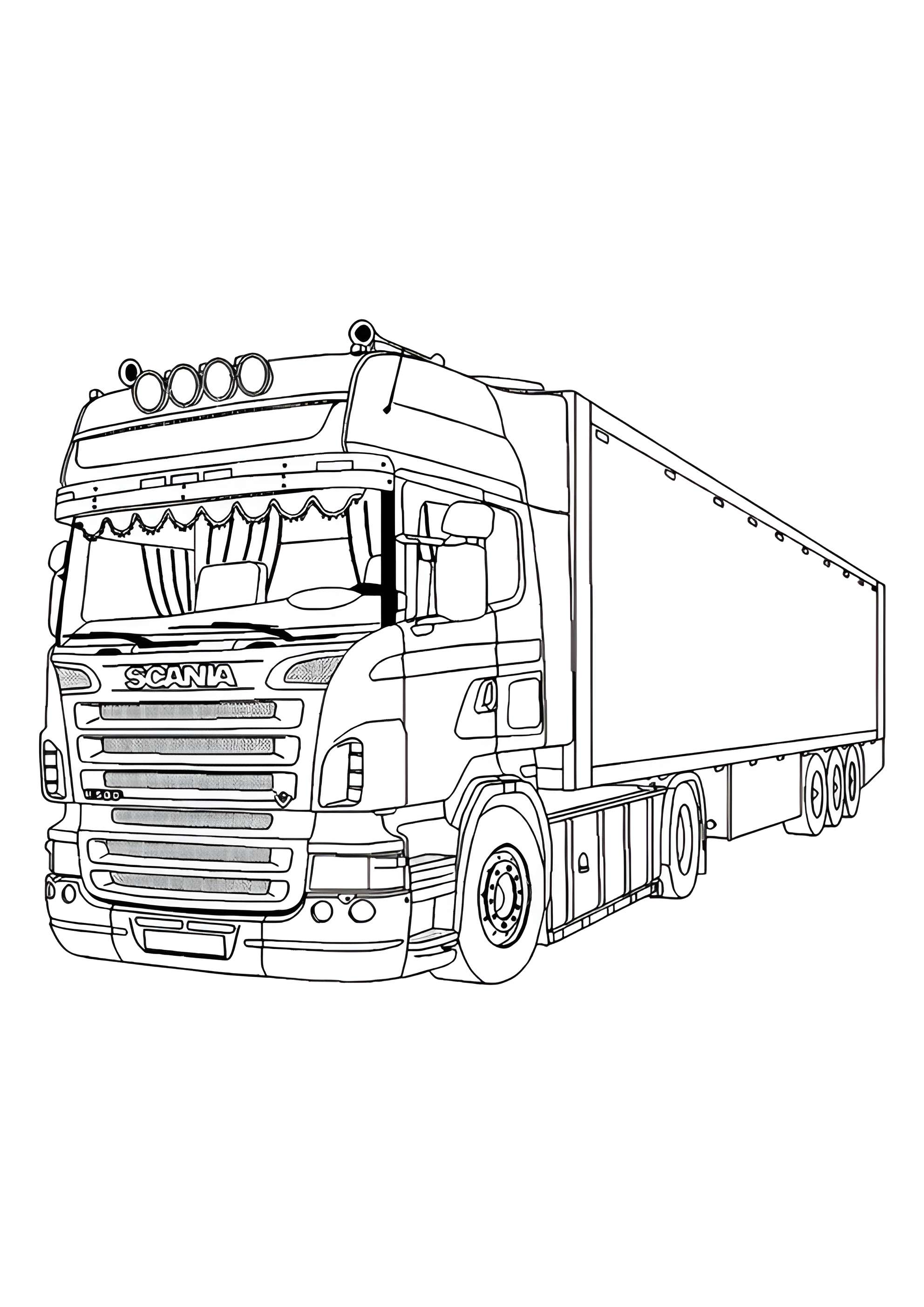 Раскраска Фура Скания