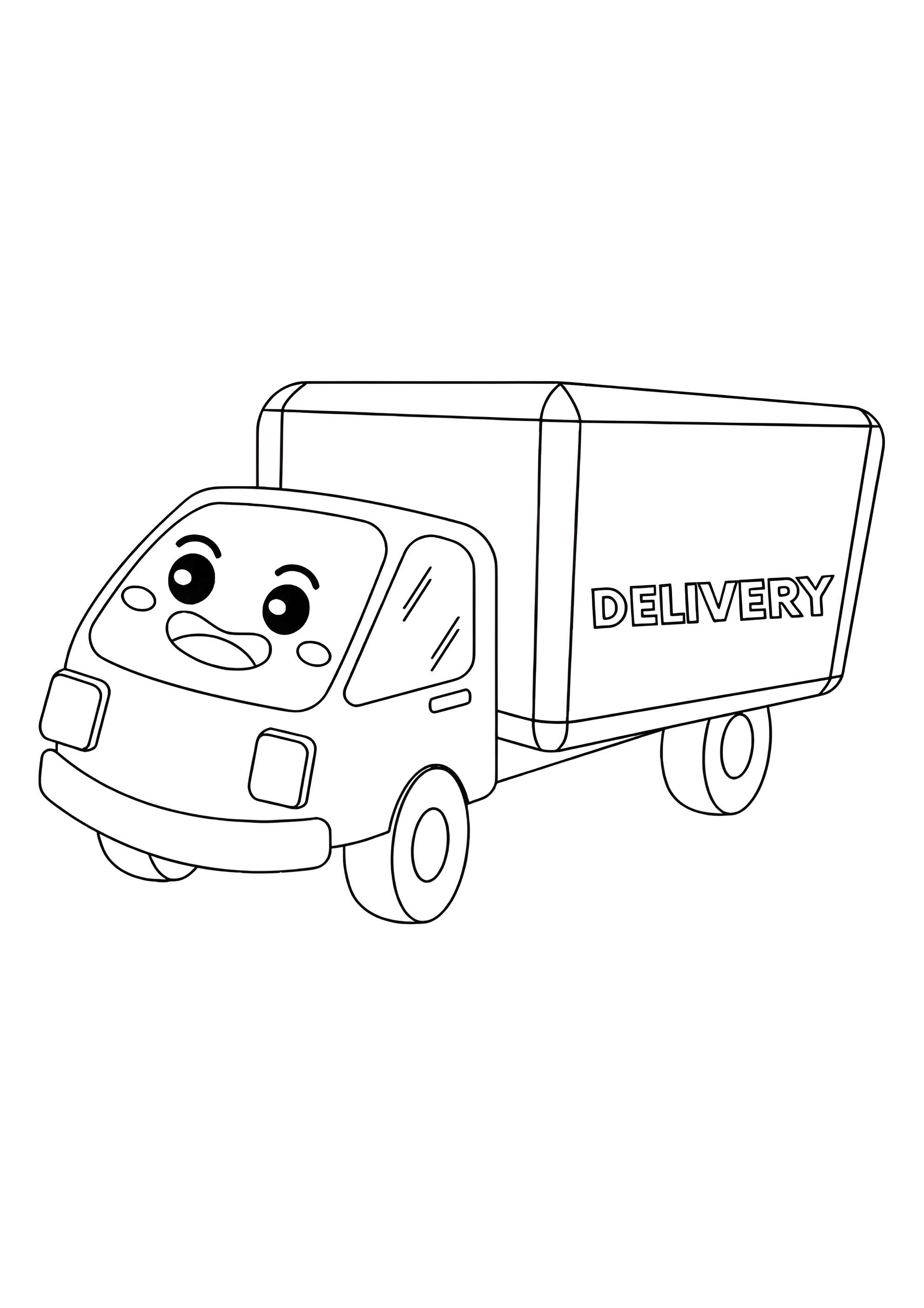 Раскраска Грузовичок службы доставки