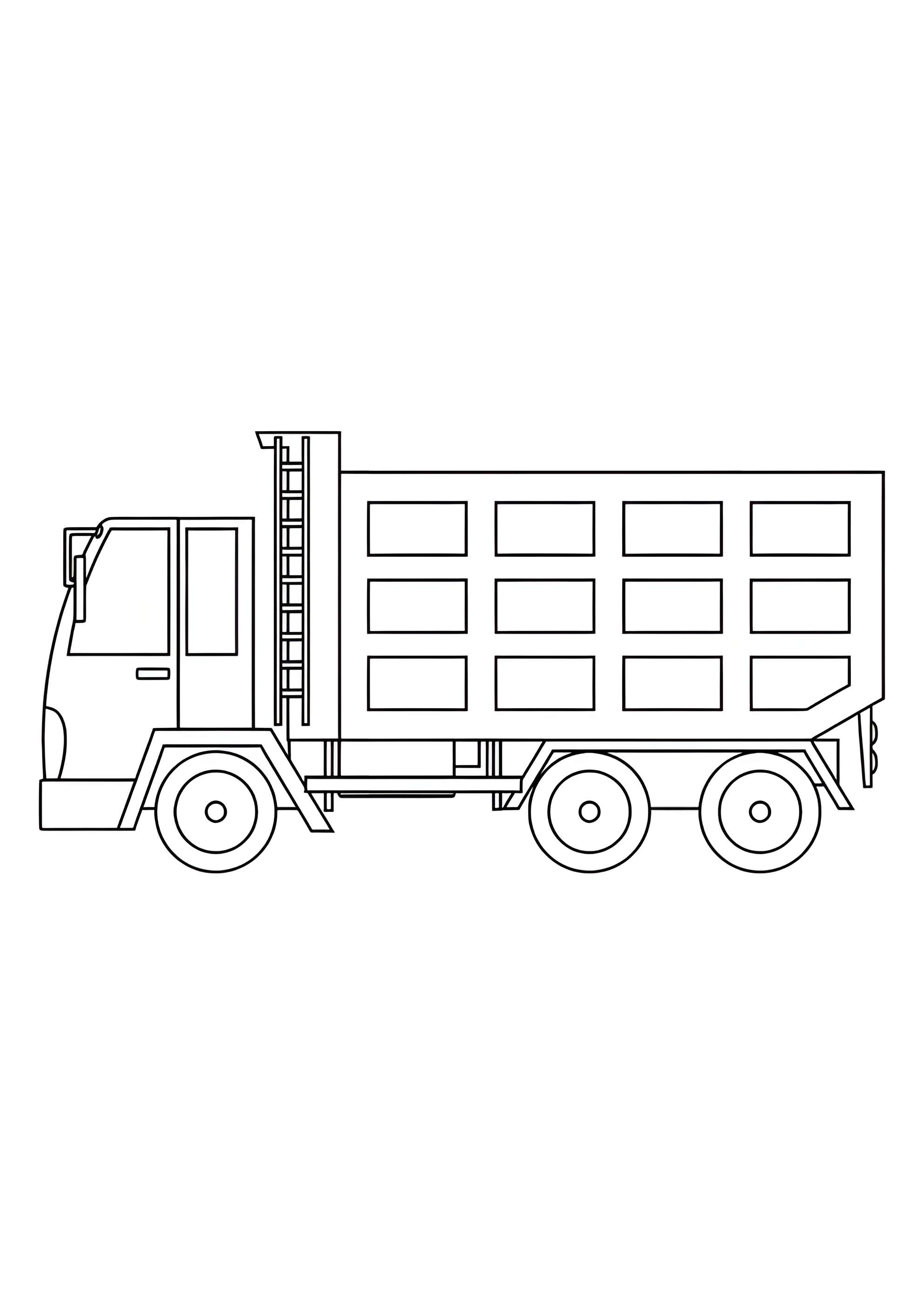 Раскраска Грузовик с лестницей