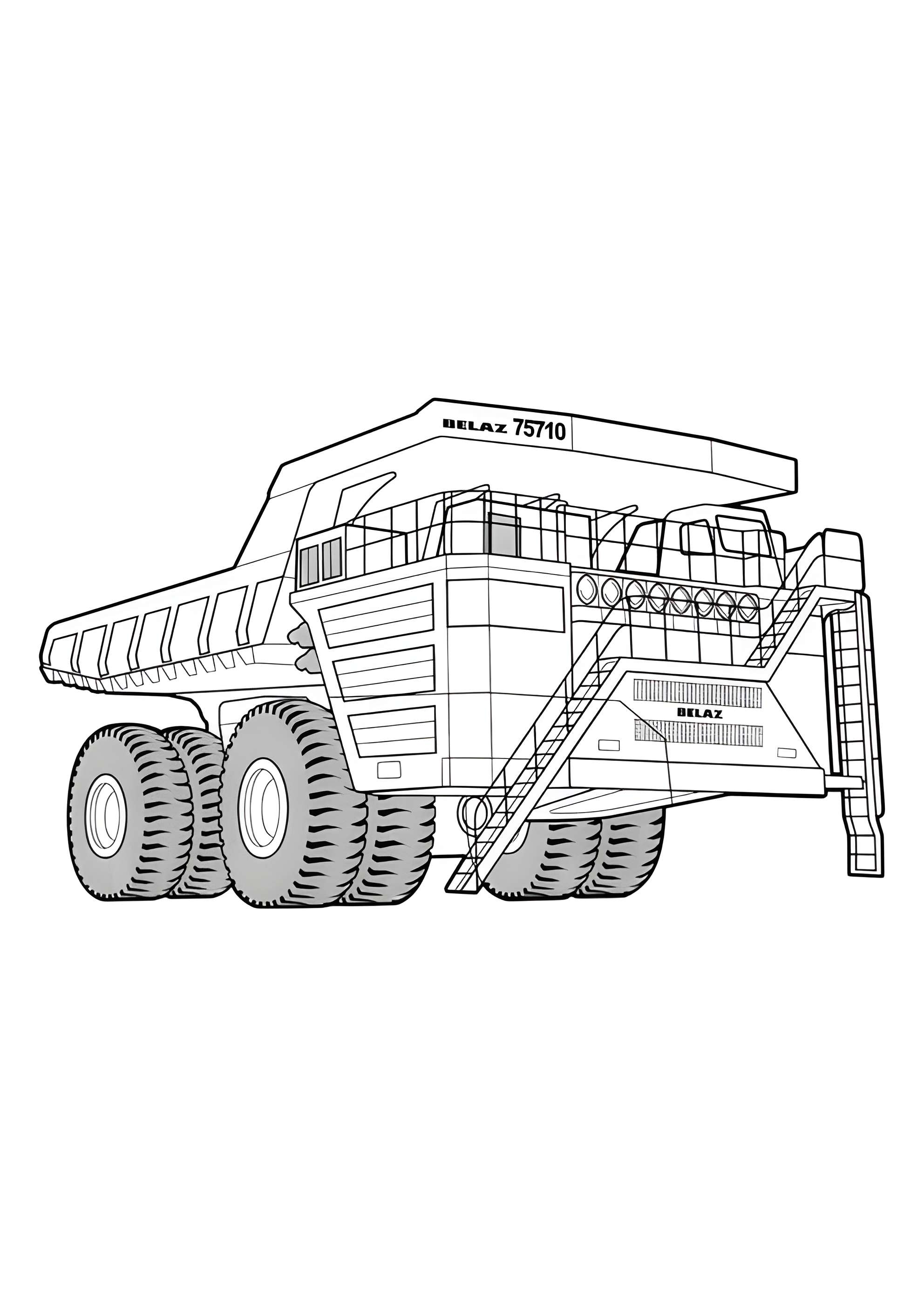 Раскраска Карьерный самосвал БелАЗ 75710