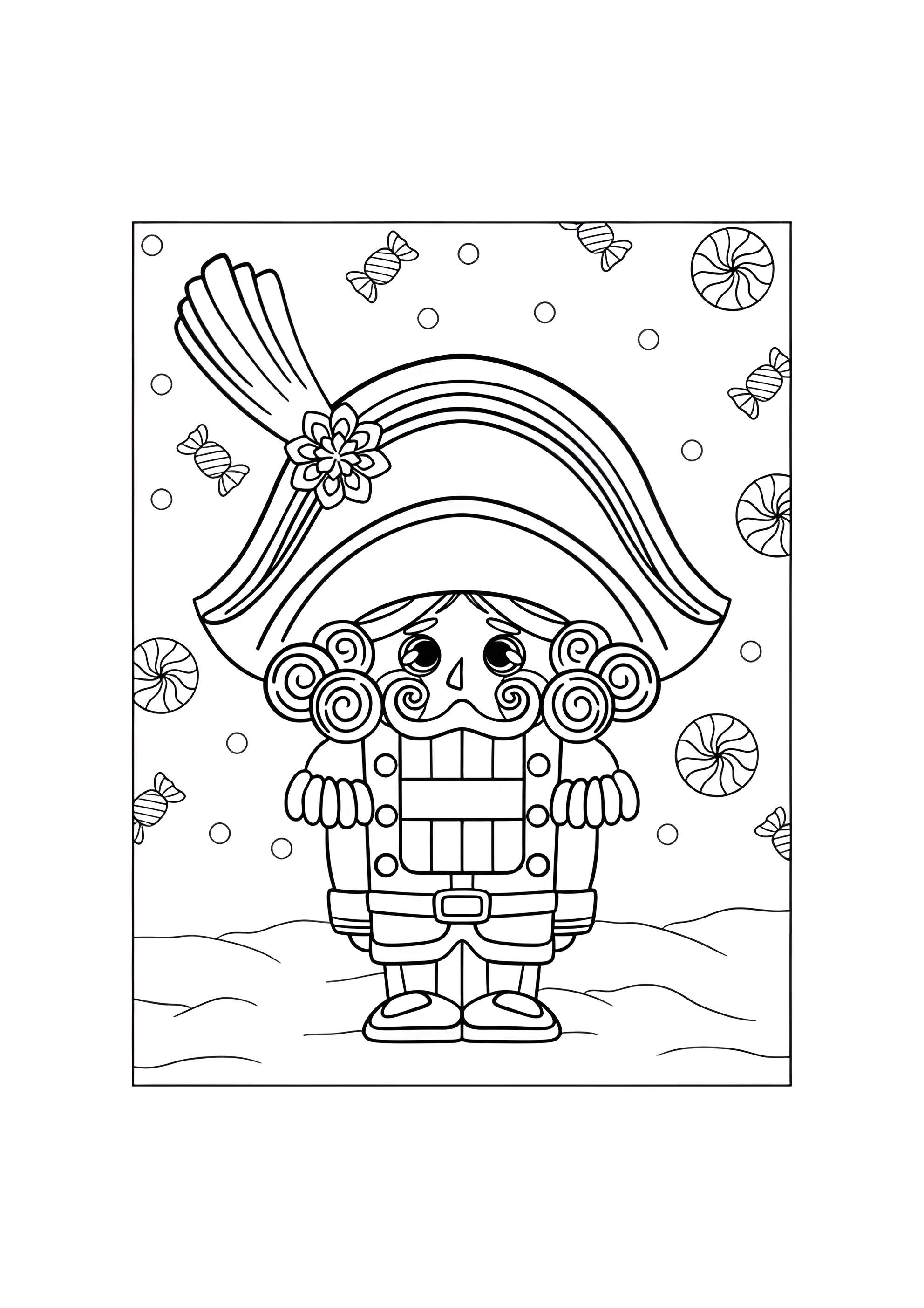 Раскраска Каваи Щелкунчик