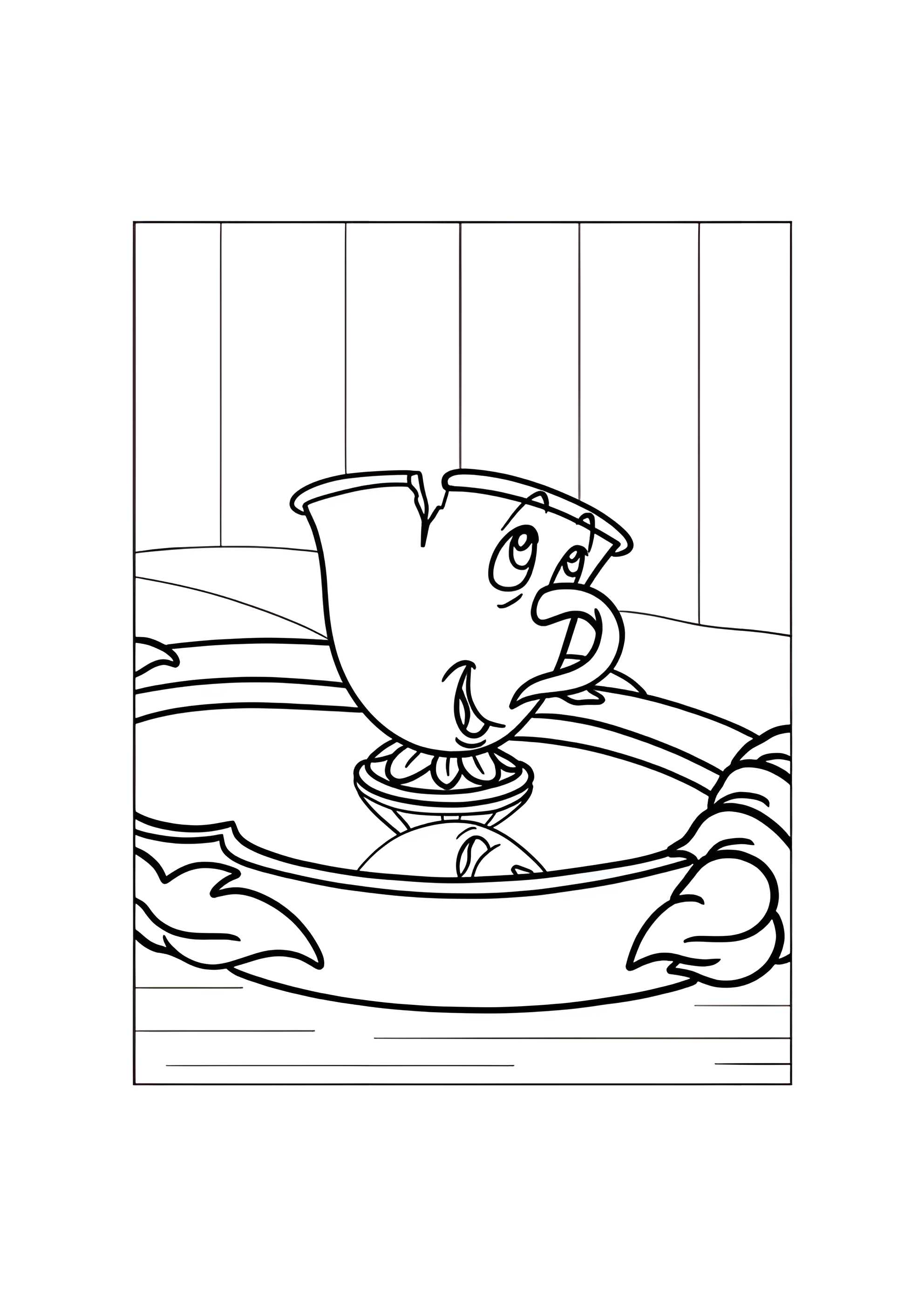 Раскраска Кавайи чашка Чип