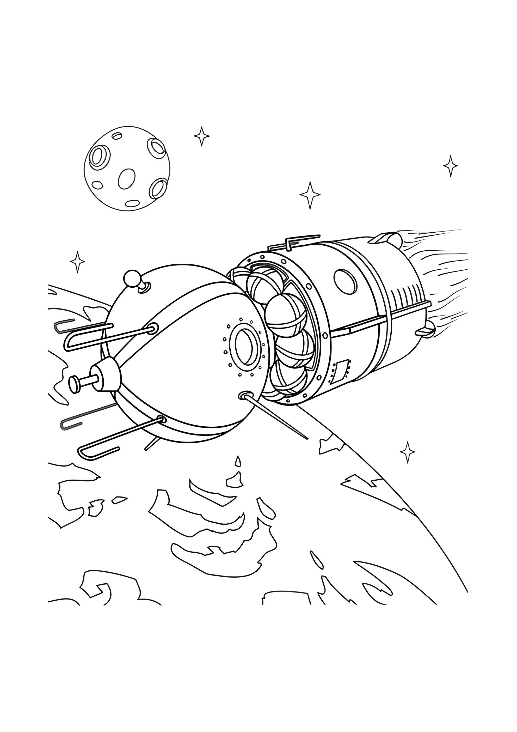Раскраска Космический корабль Восток-1