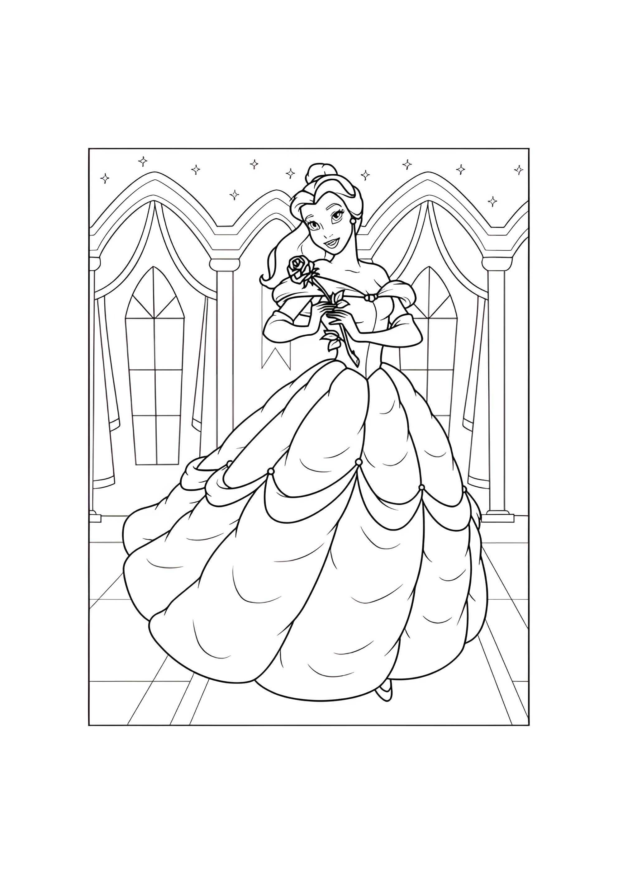 Раскраска Красавица Белль