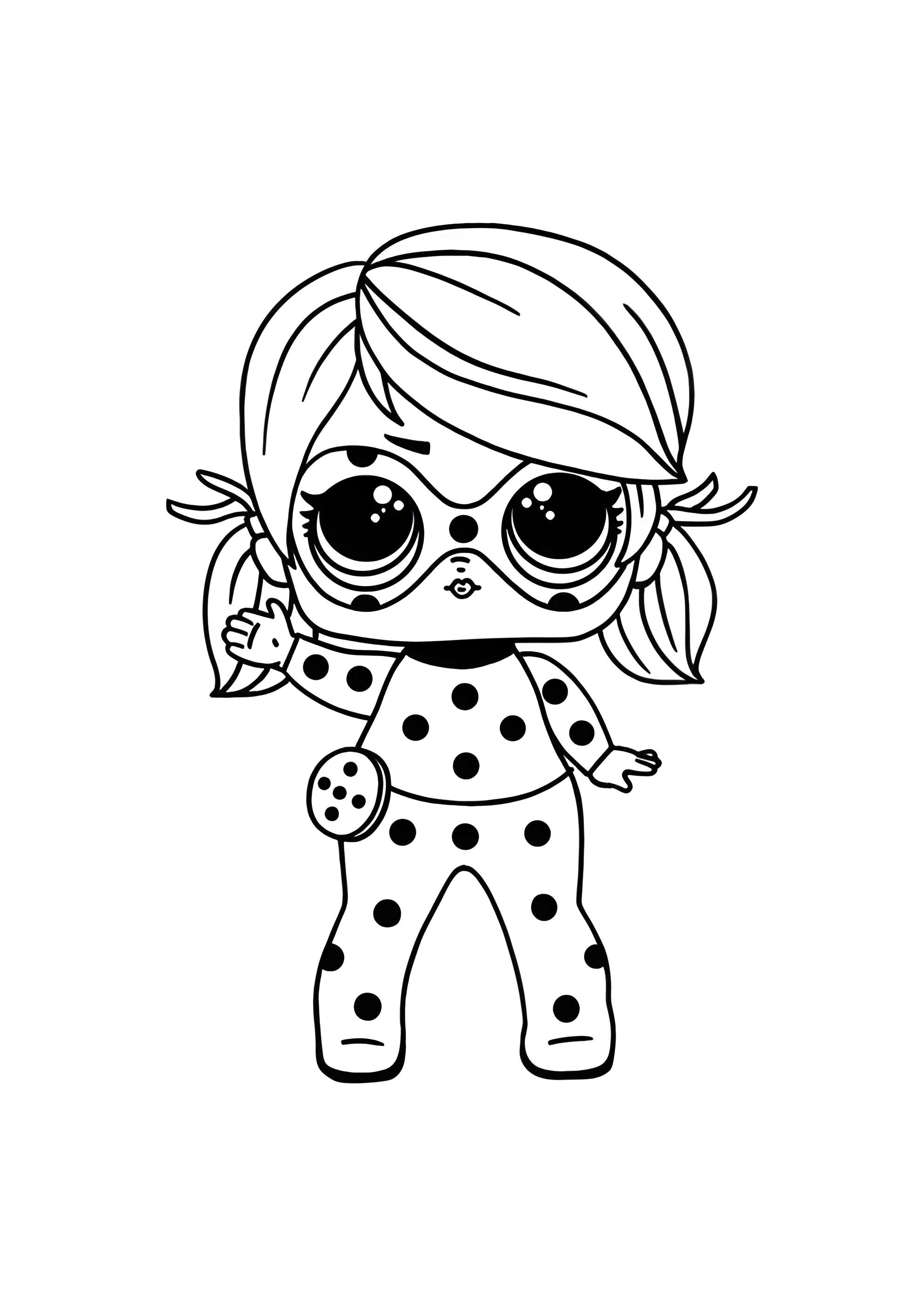 Раскраска Леди Баг в стиле куклы Лол