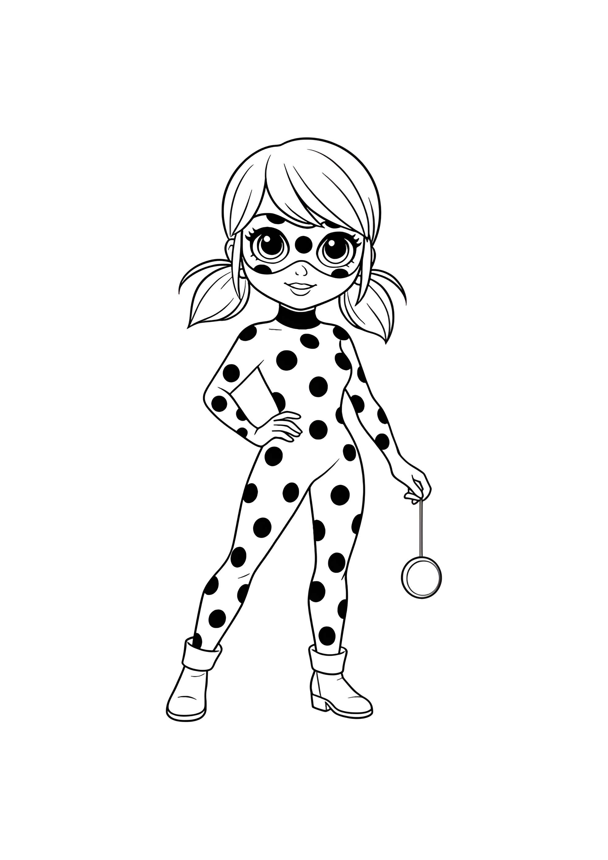 Раскраска Леди Баг в стиле ЛОЛ ОМГ