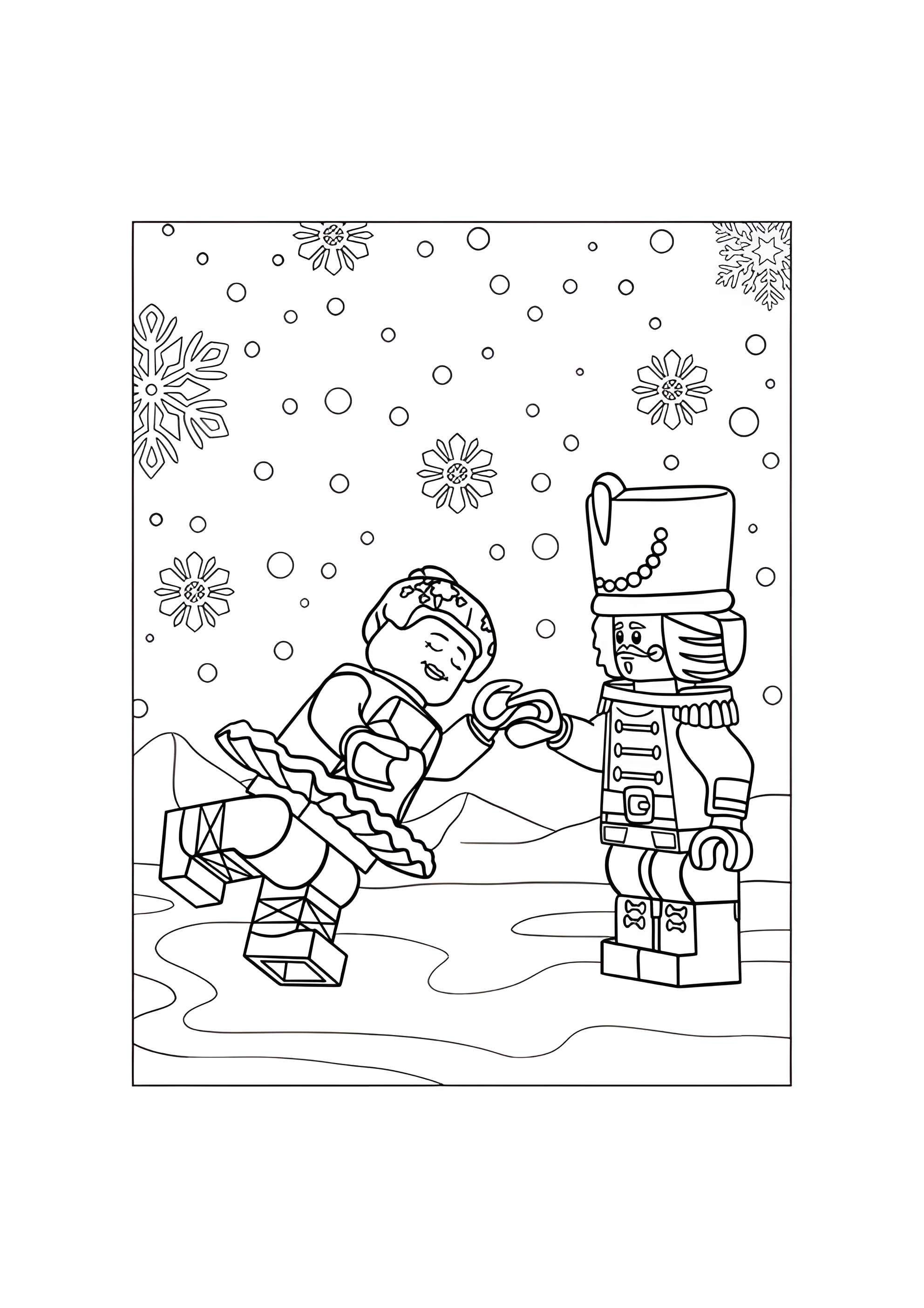 Раскраска Лего Щелкунчик танцует с феей Драже