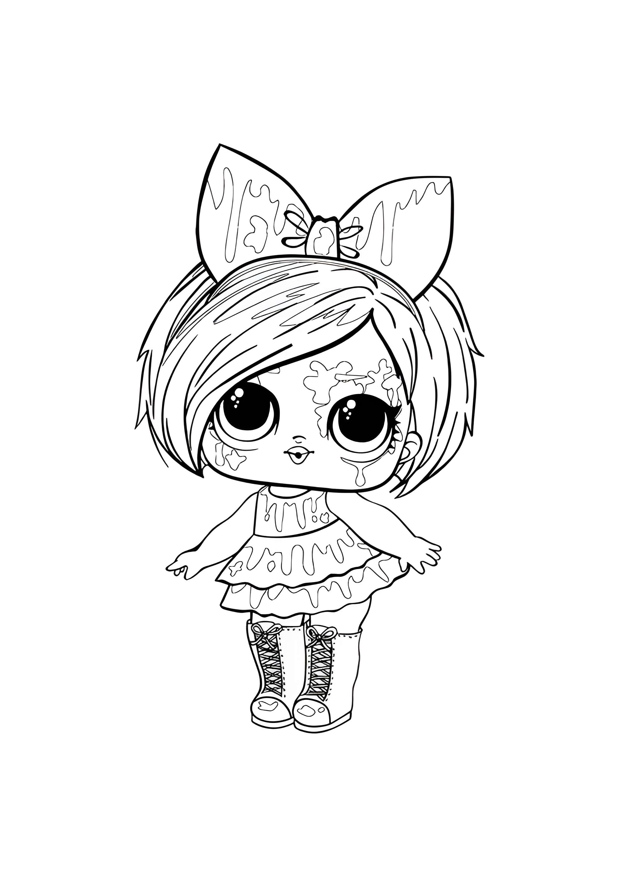 Раскраска ЛОЛ Брызги с волосами