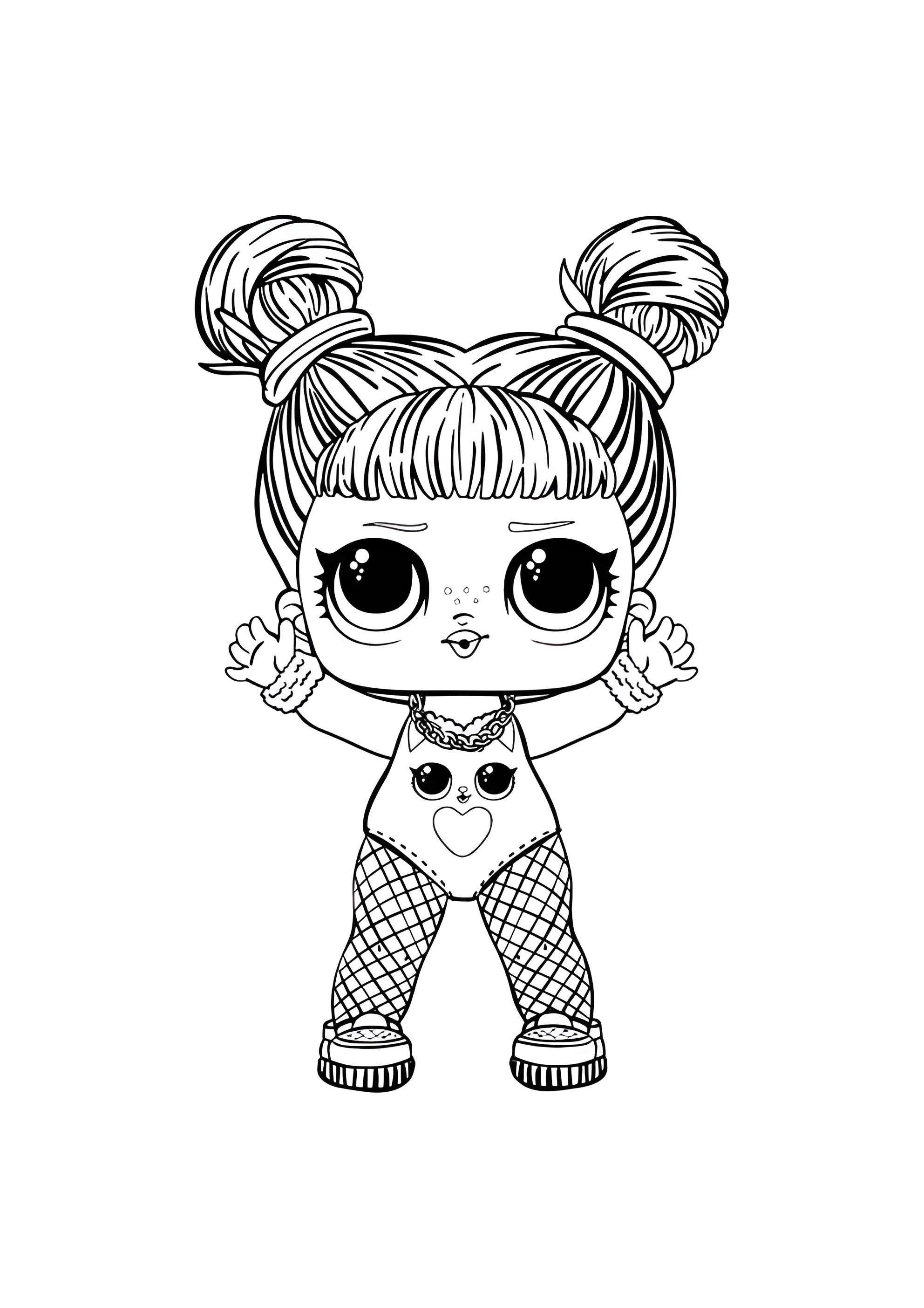 Раскраска ЛОЛ Дэринг Дива с волосами