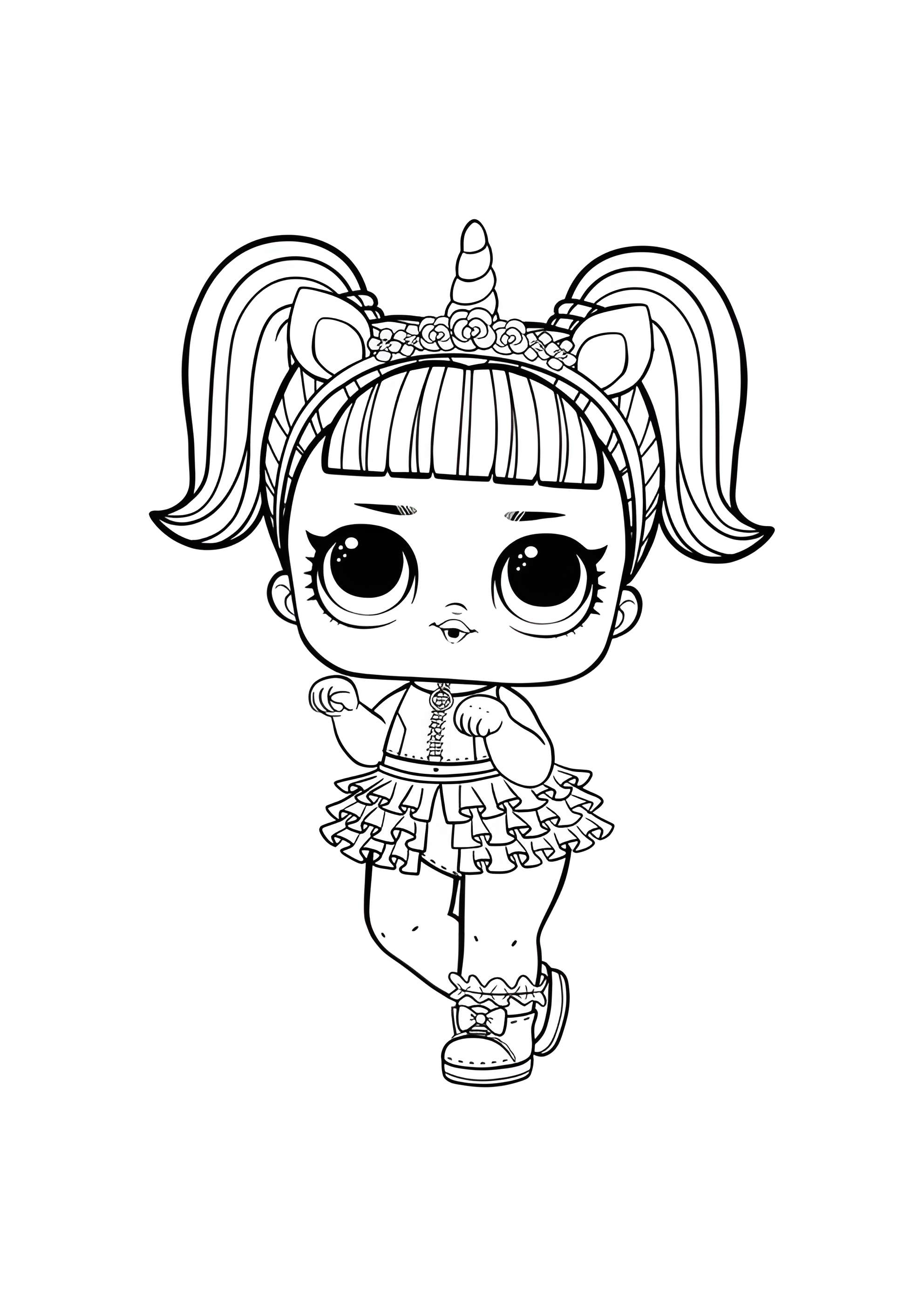 Раскраска ЛОЛ Единорожка