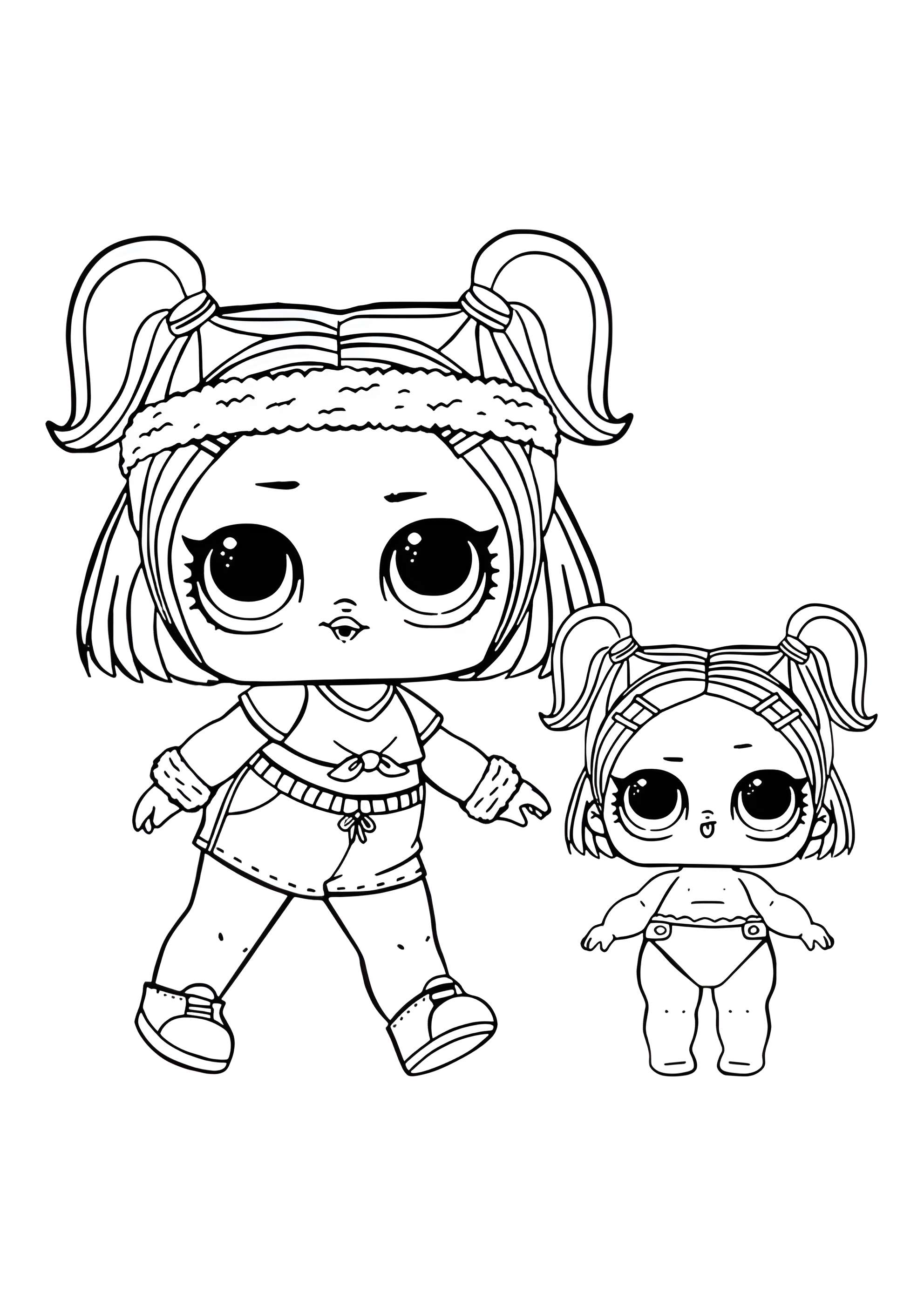 Раскраска ЛОЛ конфетти поп сестрёнки