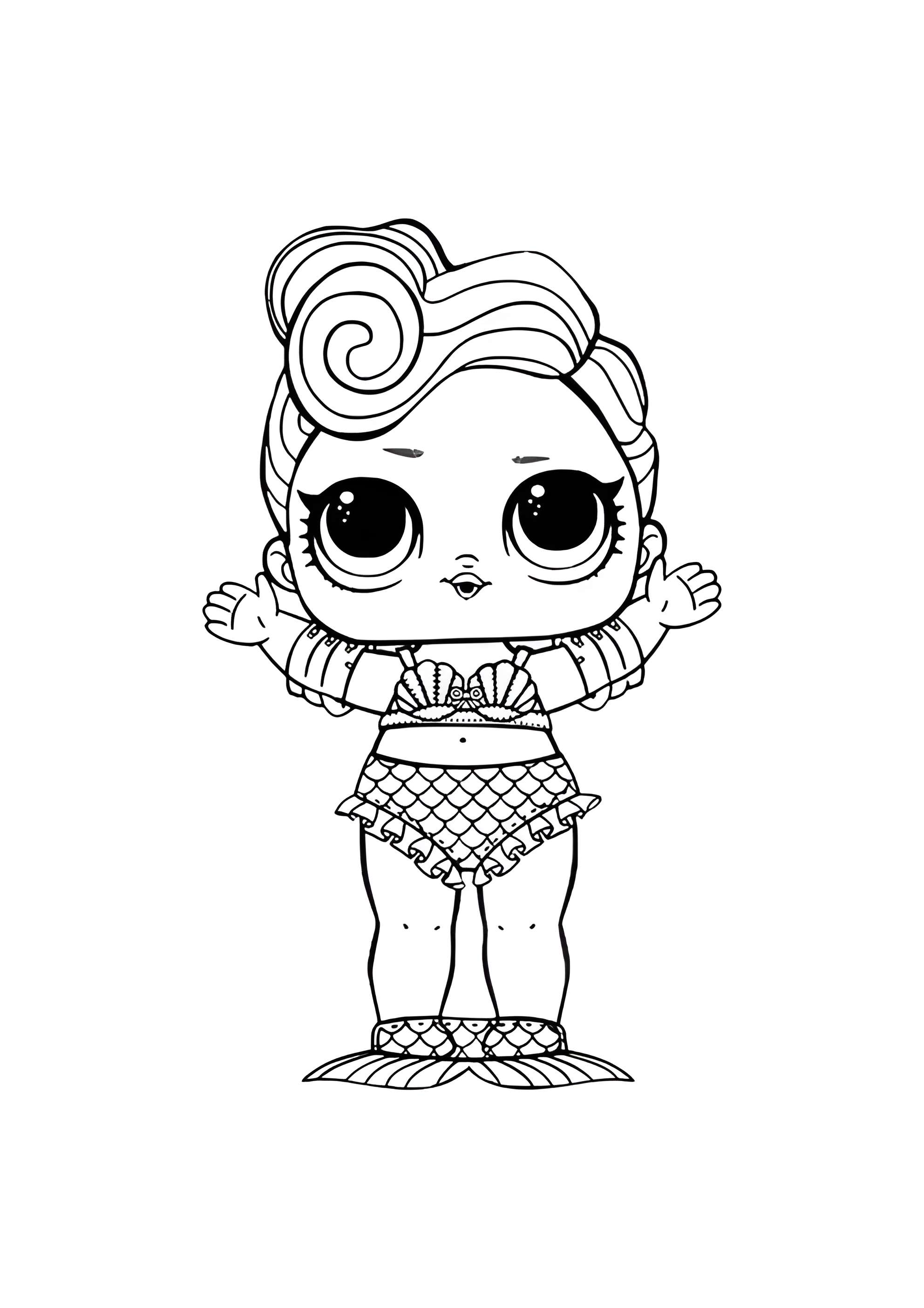 Раскраска ЛОЛ конфетти Русалочка