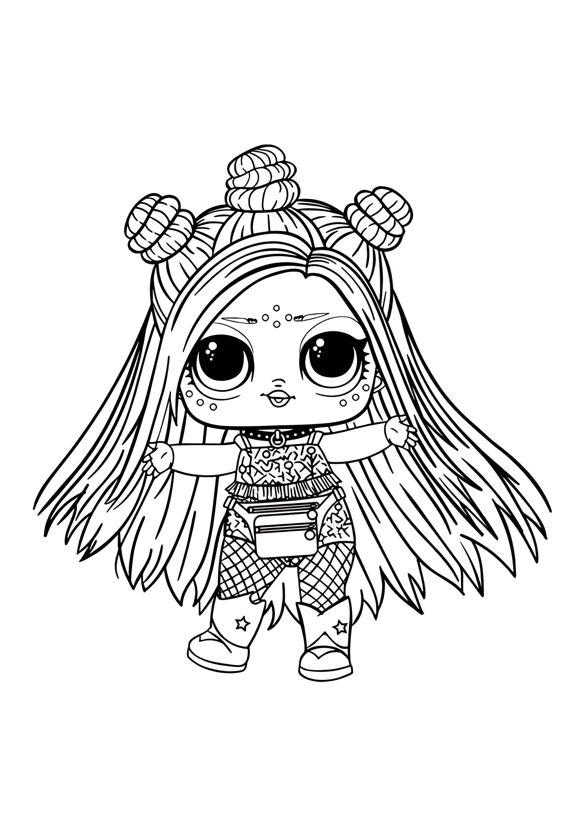 Раскраска ЛОЛ Крошка Техно
