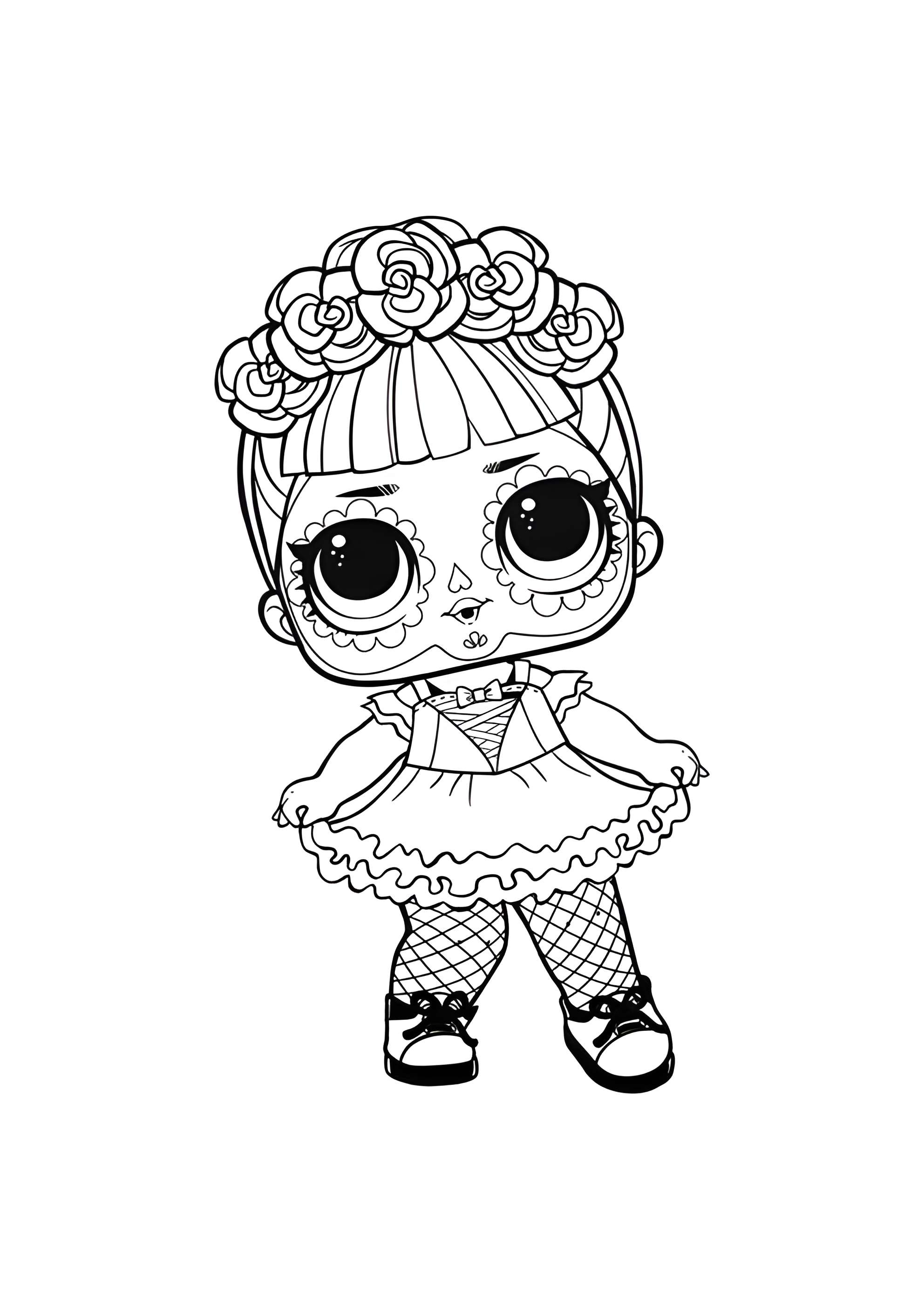 Раскраска ЛОЛ куколка Череп