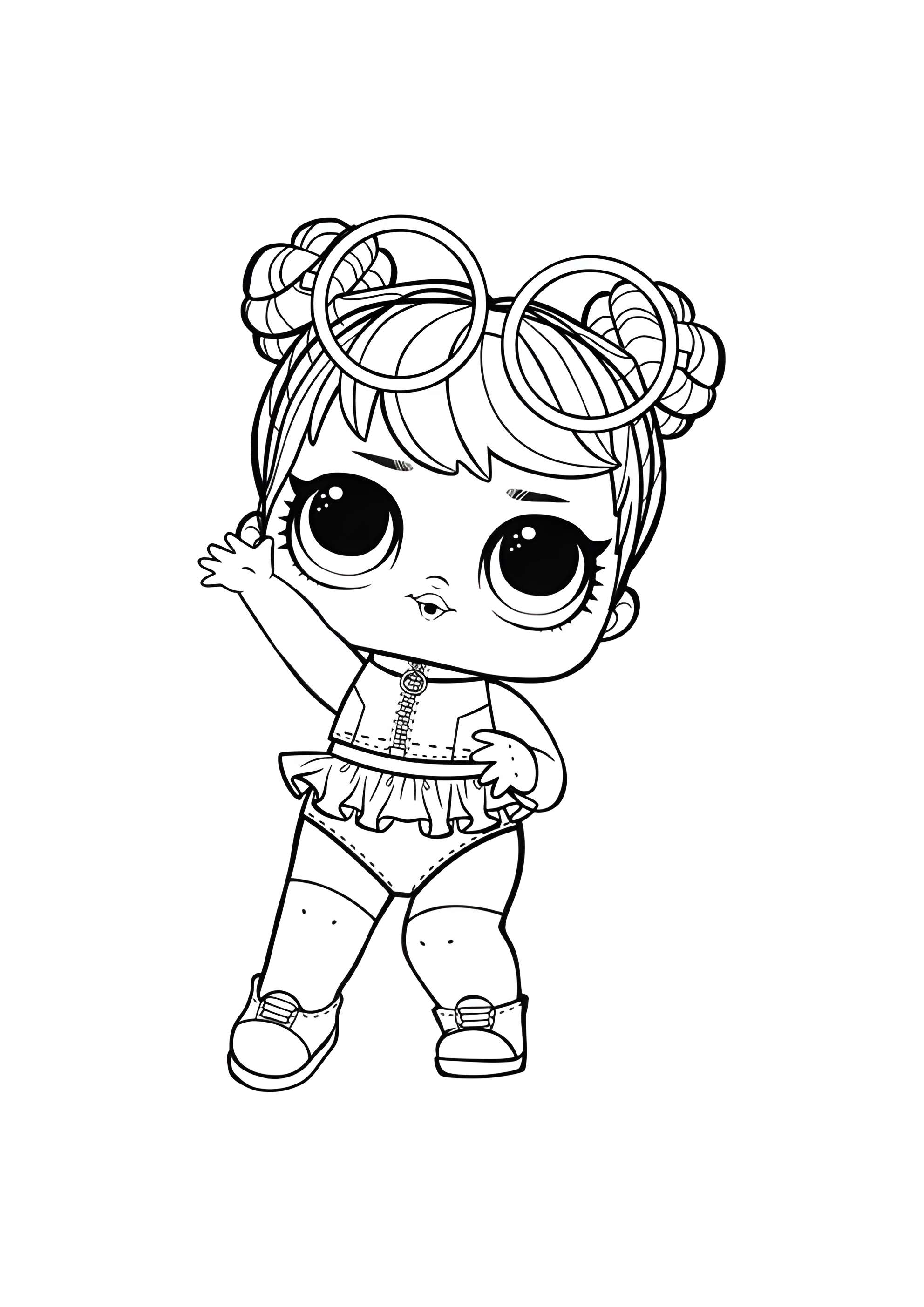 Раскраска ЛОЛ куколка в очках