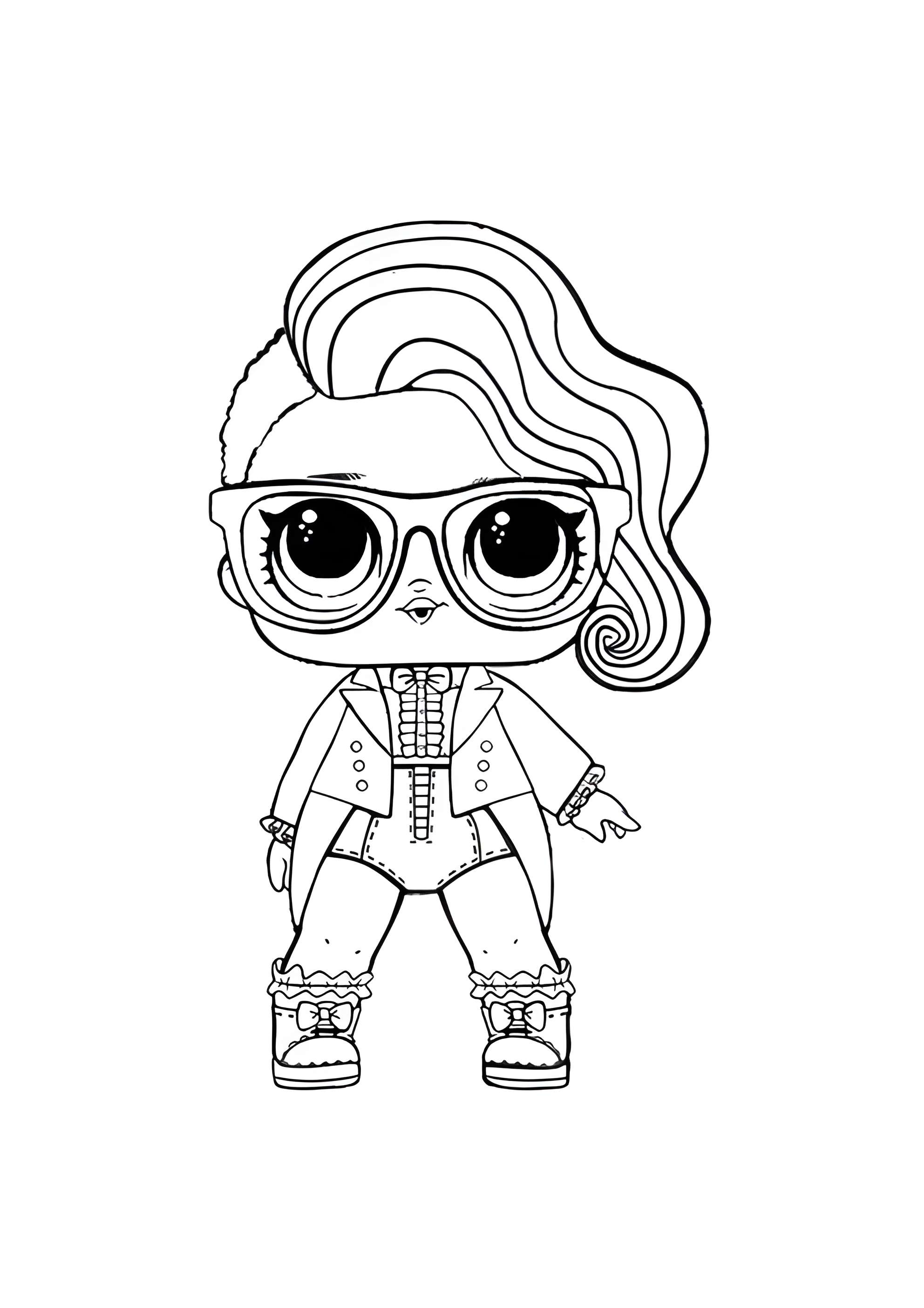 Раскраска ЛОЛ леди Чёрный галстук