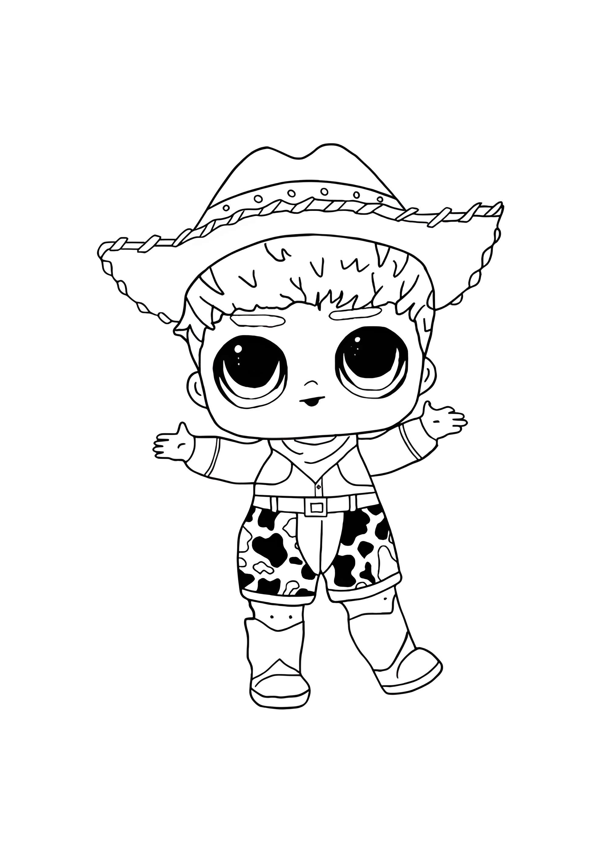 Раскраска ЛОЛ мальчик ковбой Чувак