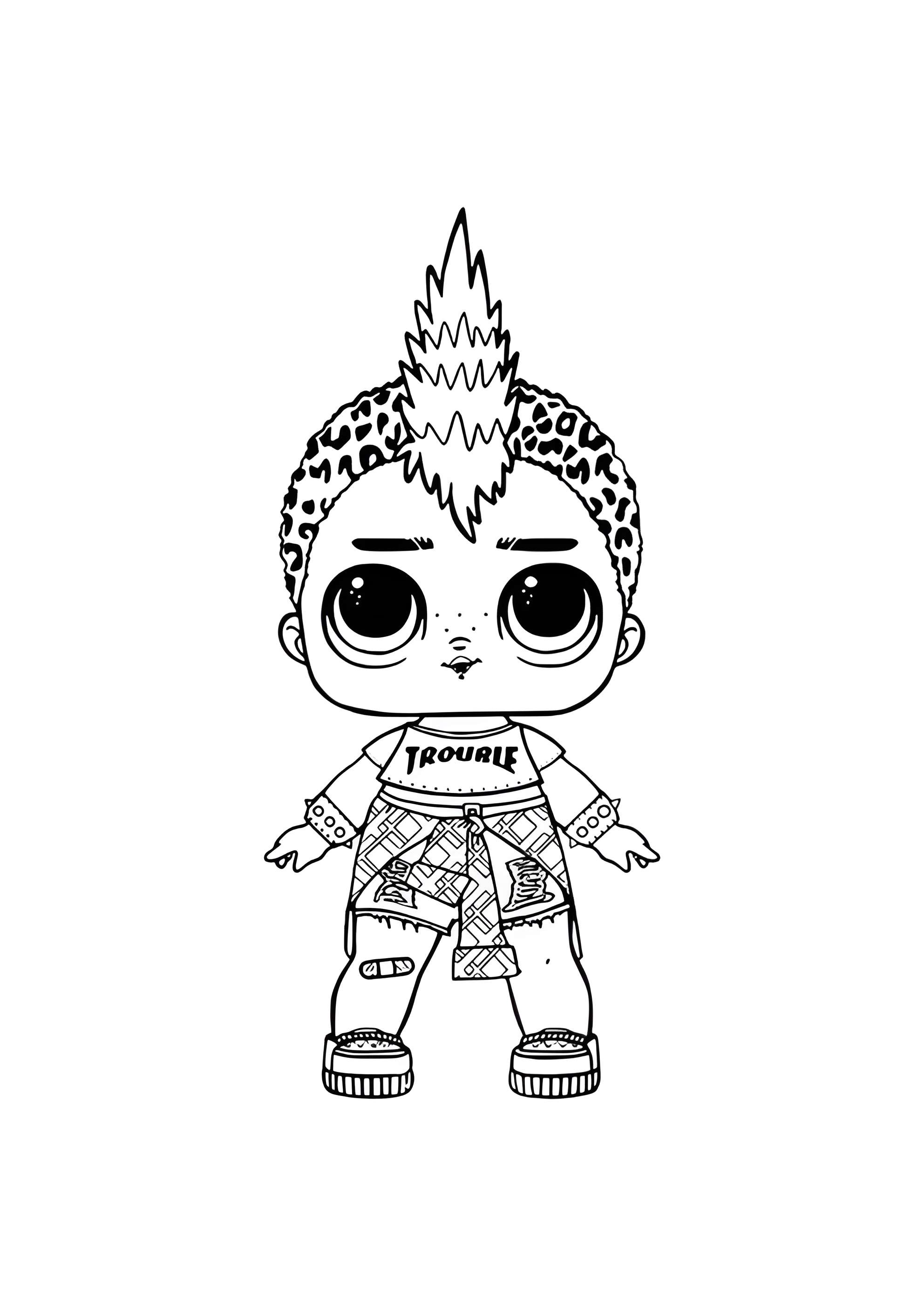 Раскраска ЛОЛ мальчик Панкбой