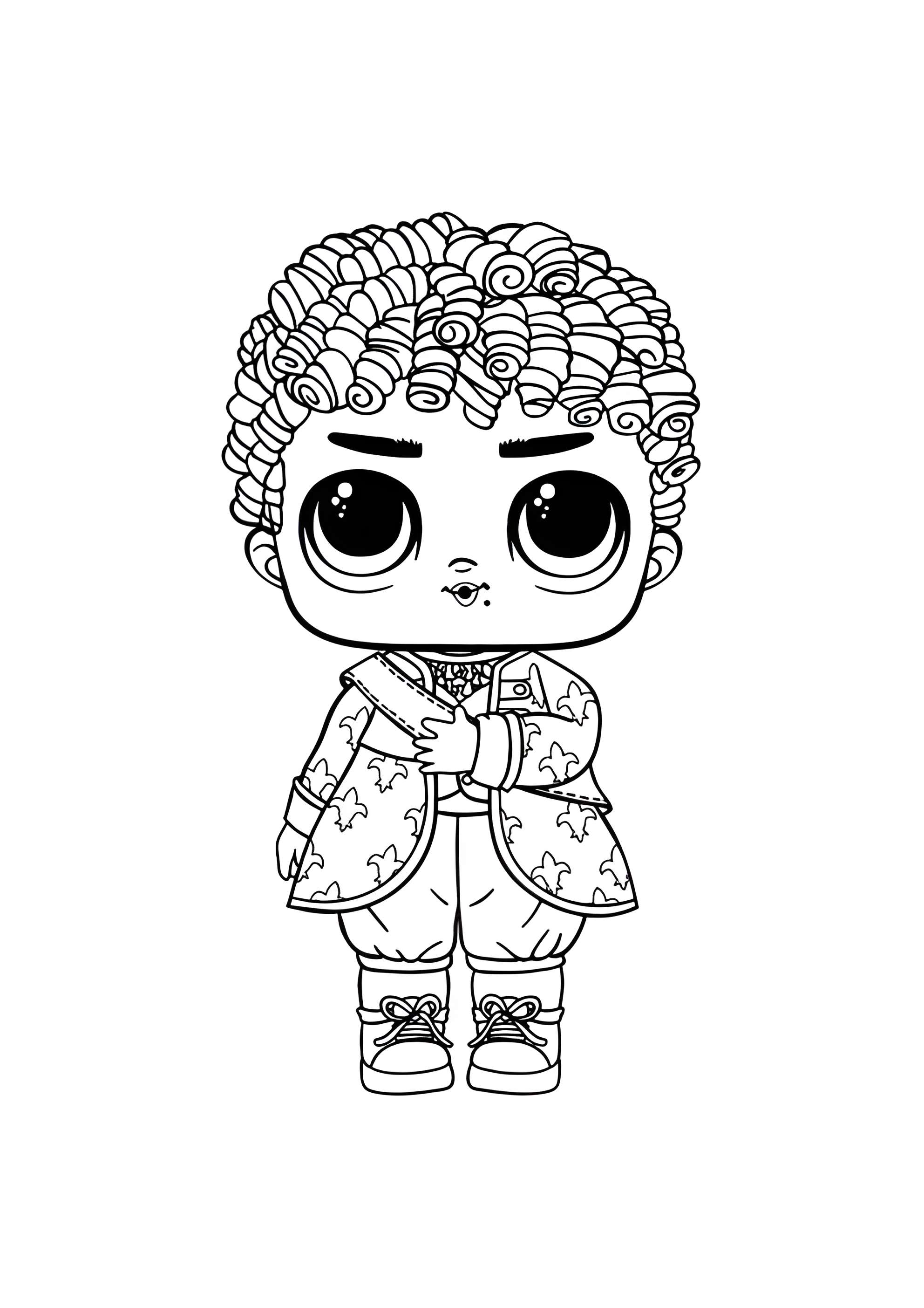 Раскраска ЛОЛ мальчик Ваше Величество
