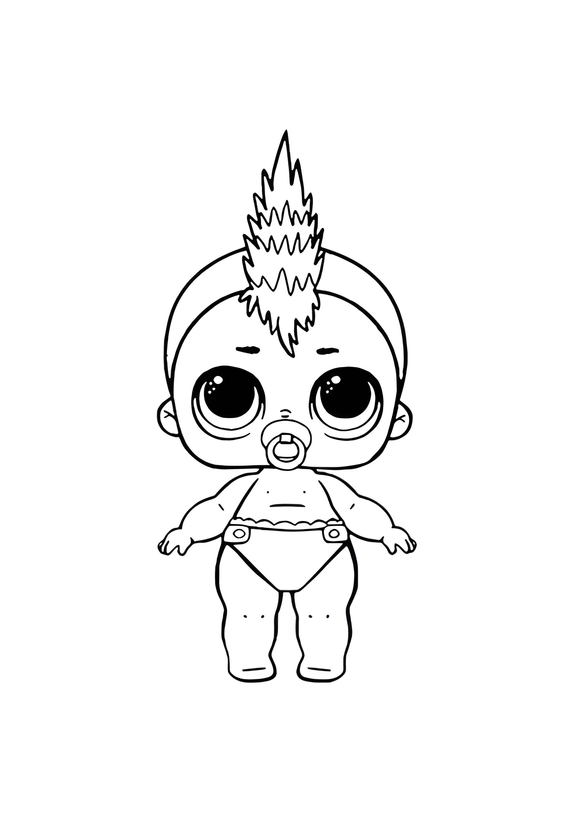 Раскраска ЛОЛ малыш Панк Бой