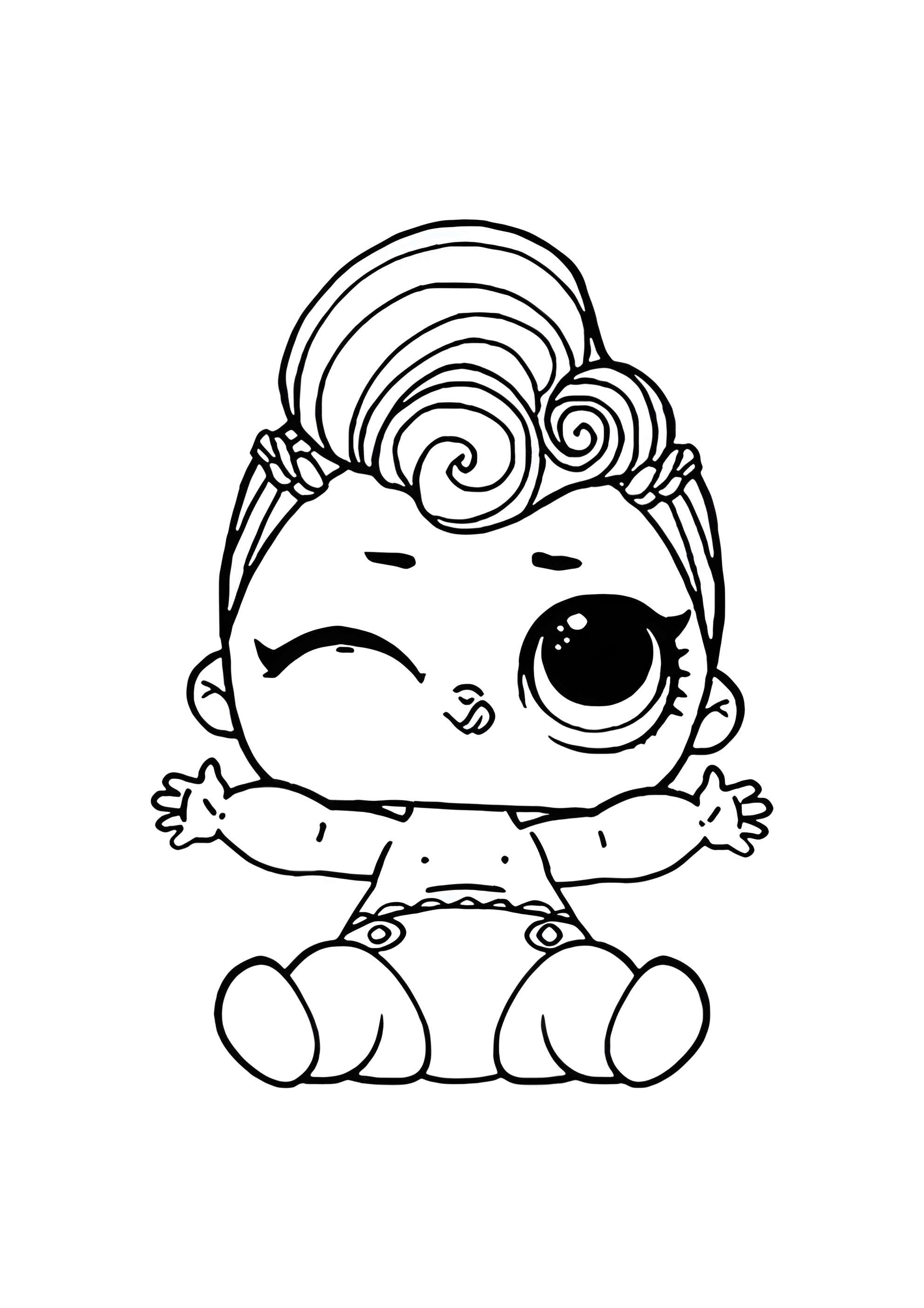 Раскраска ЛОЛ малышка Гранж