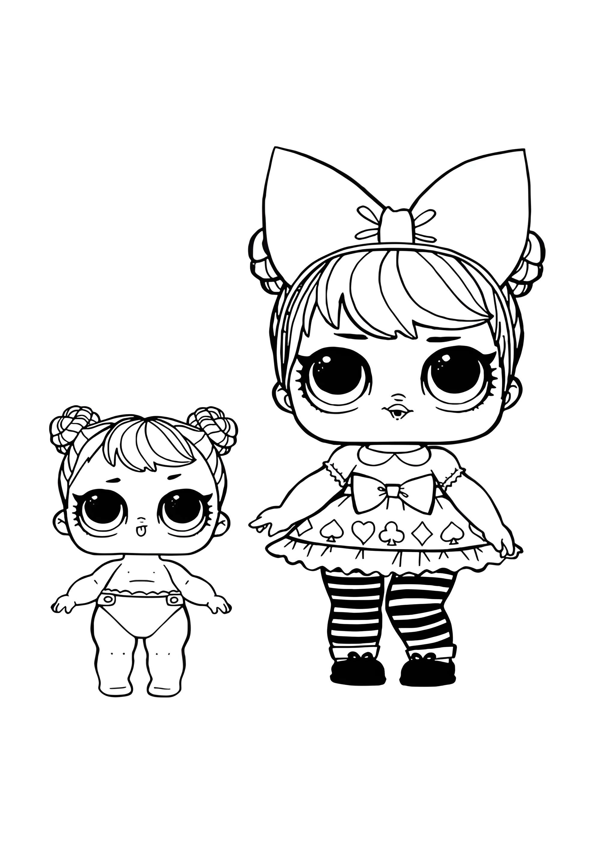 Раскраска ЛОЛ малышка и сестра Любопытная милашка