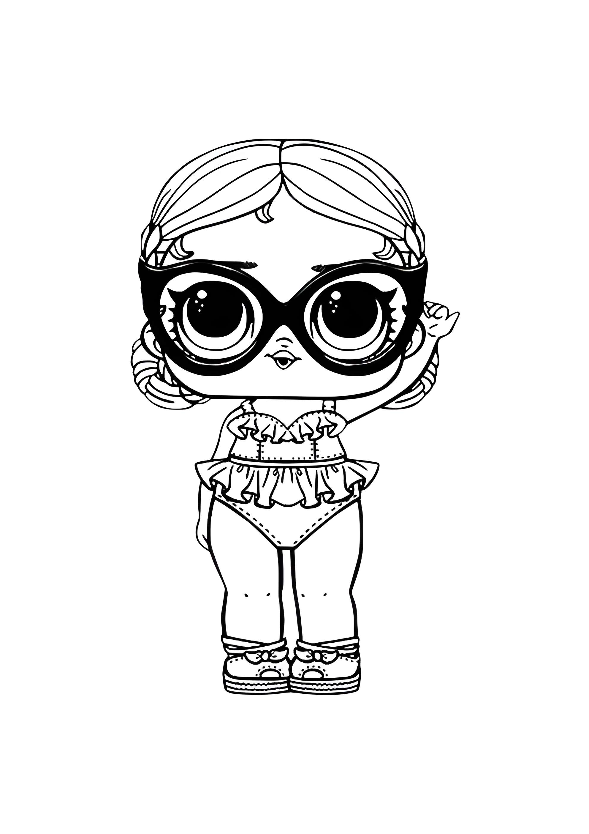 Раскраска ЛОЛ малышка в отпуске