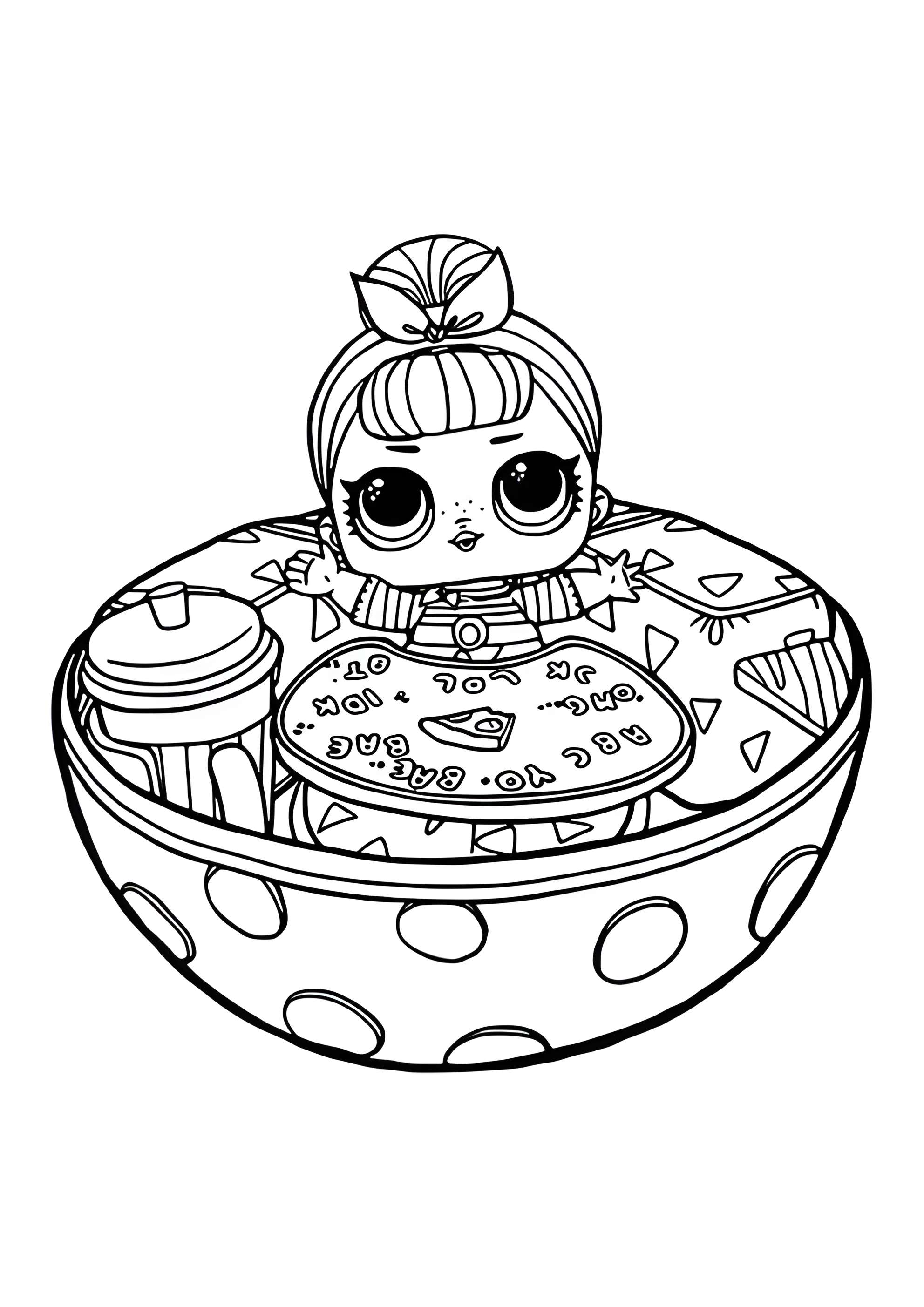 Раскраска ЛОЛ малышка в шарике