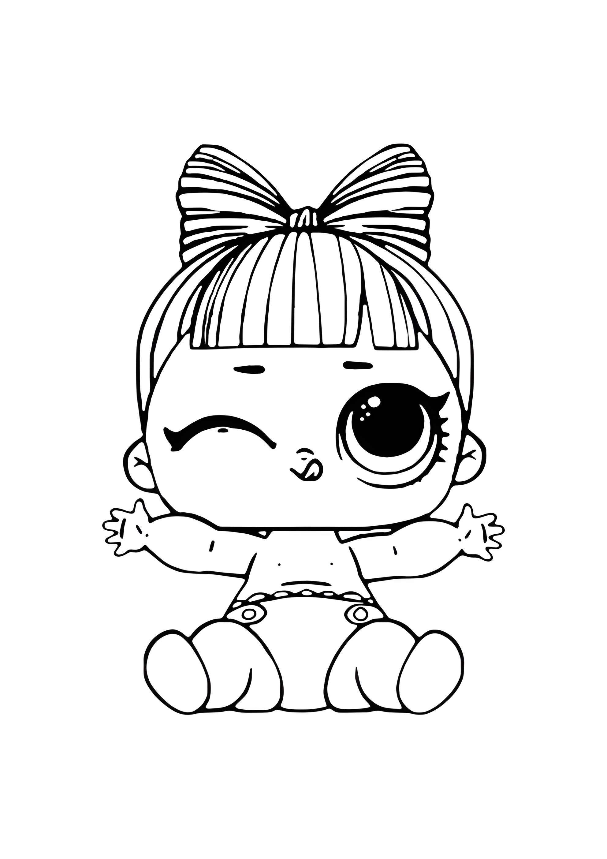 Раскраска ЛОЛ младшая сестрёнка Обнимашка