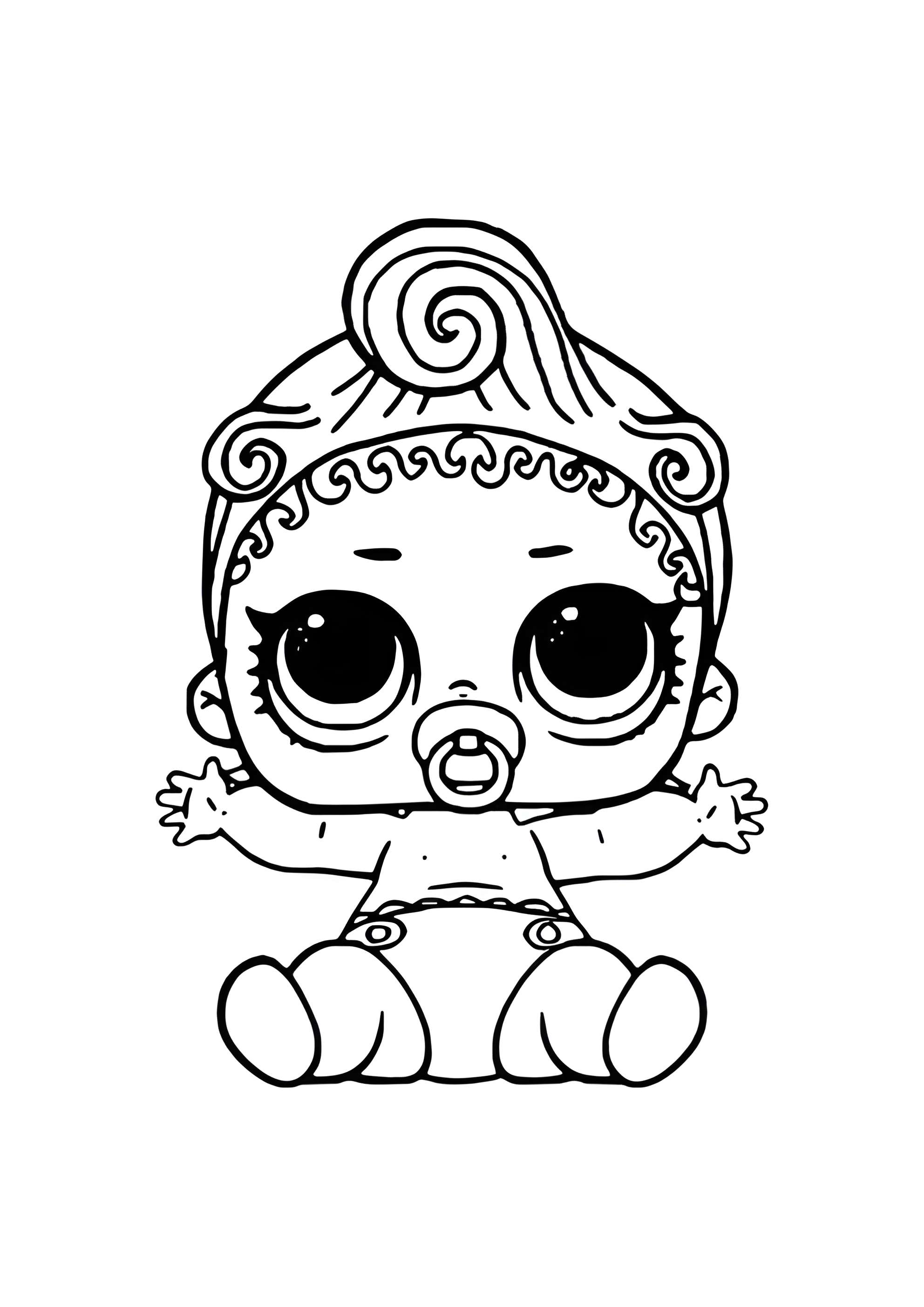 Раскраска ЛОЛ младшая сестрёнка Пинк