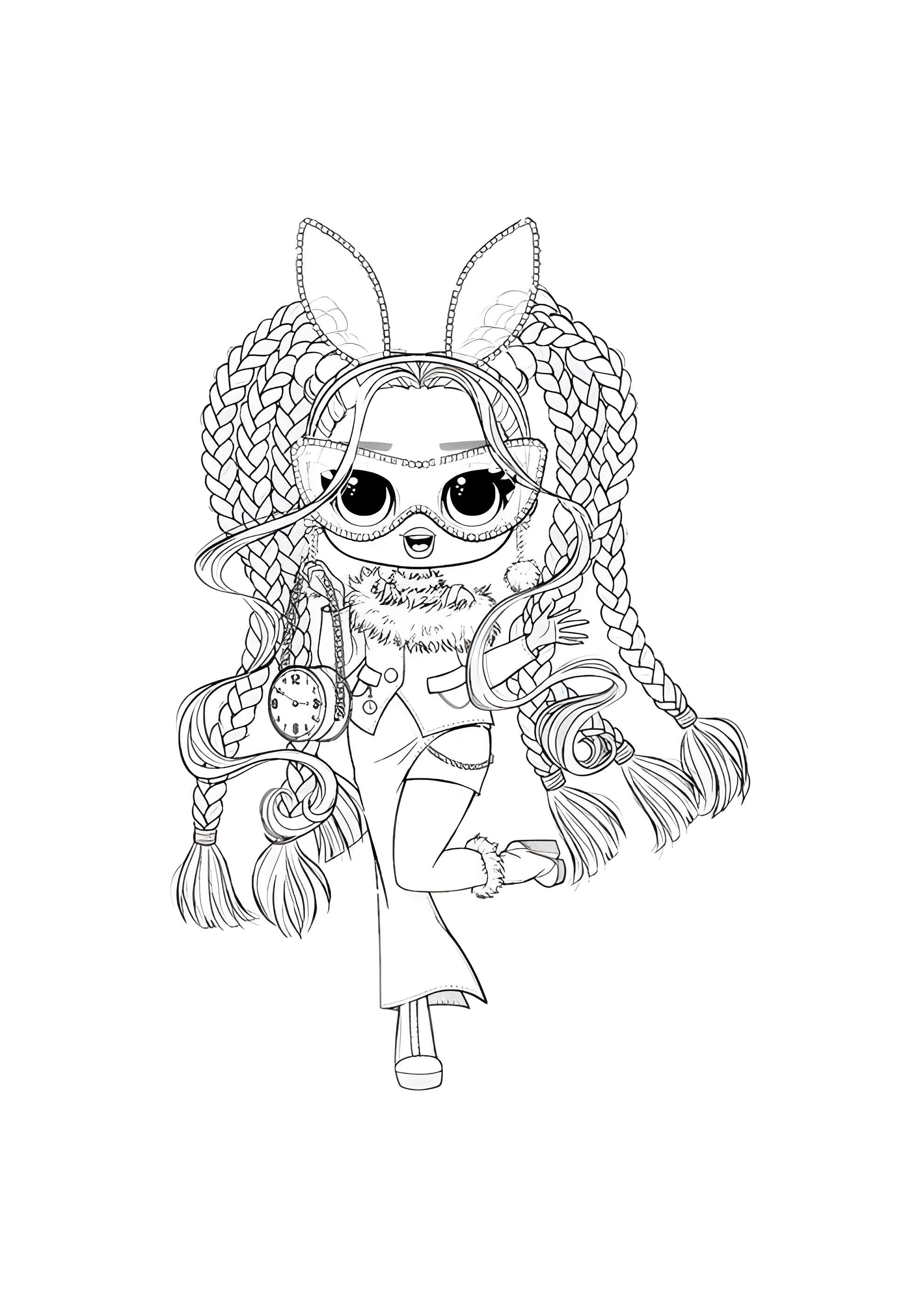 Раскраска ЛОЛ ОМГ Белый кролик