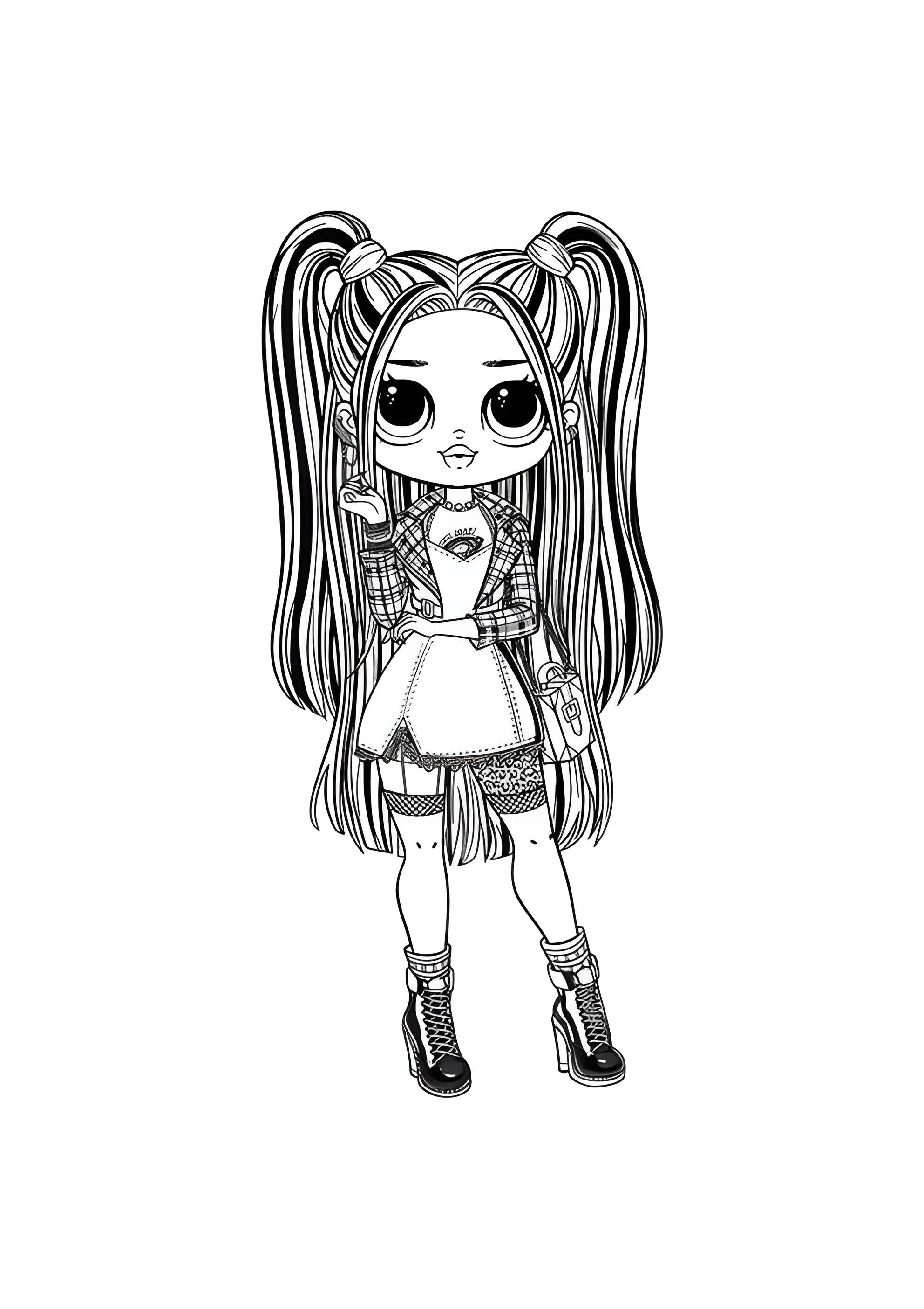 Раскраска ЛОЛ ОМГ девушка Альт-Гёрл