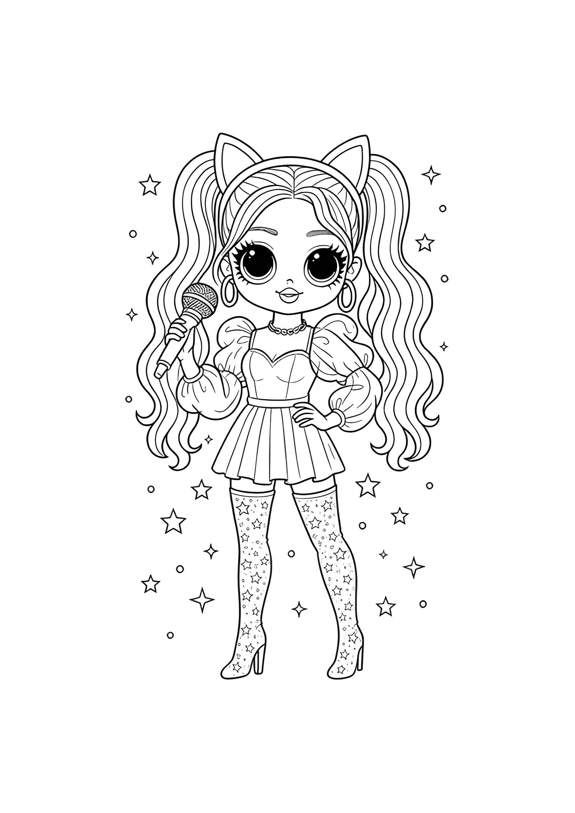 Раскраска ЛОЛ ОМГ Китти Кей