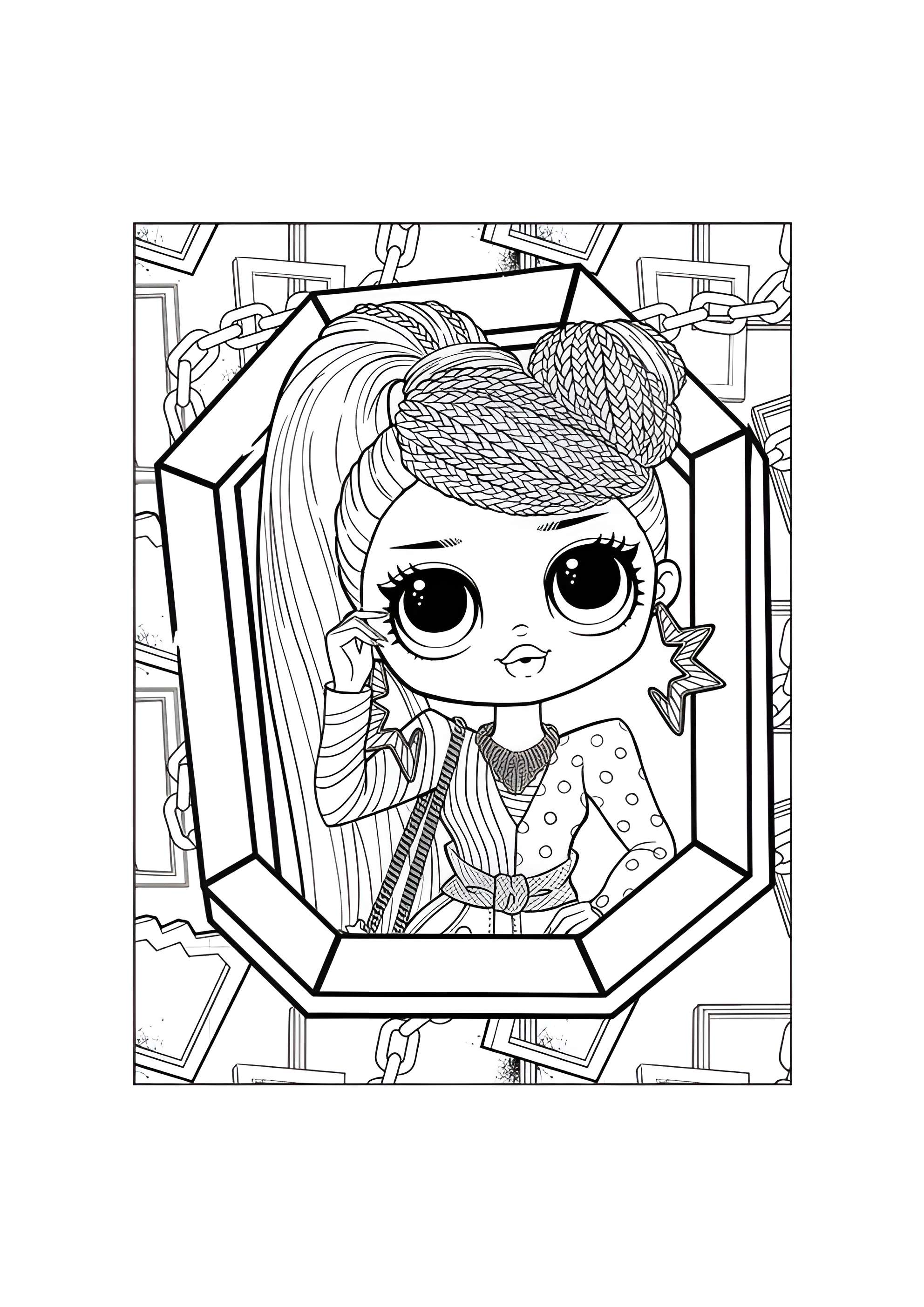 Раскраска ЛОЛ ОМГ Мисс Независимость в рамке