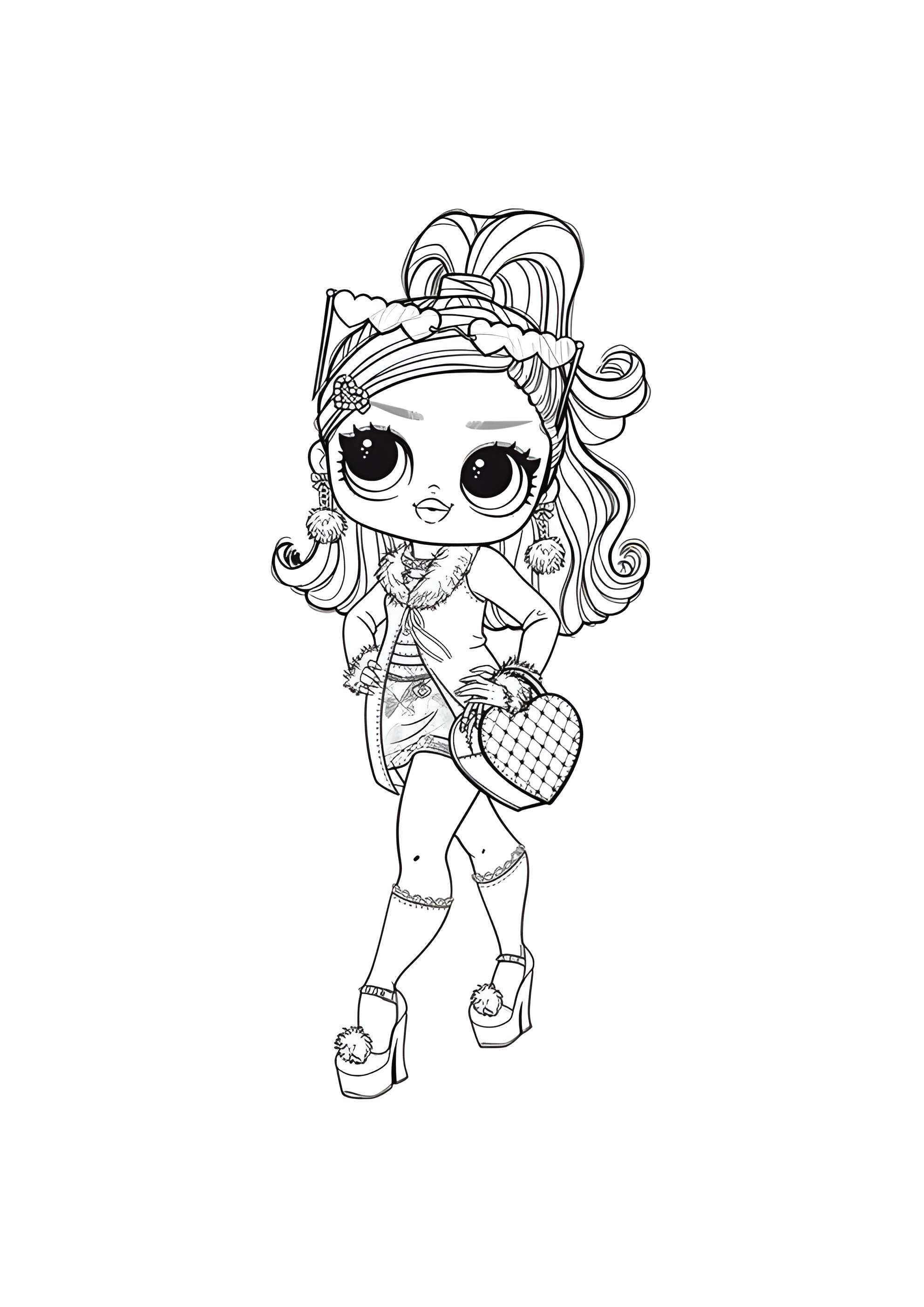 Раскраска ЛОЛ ОМГ Модная девчонка