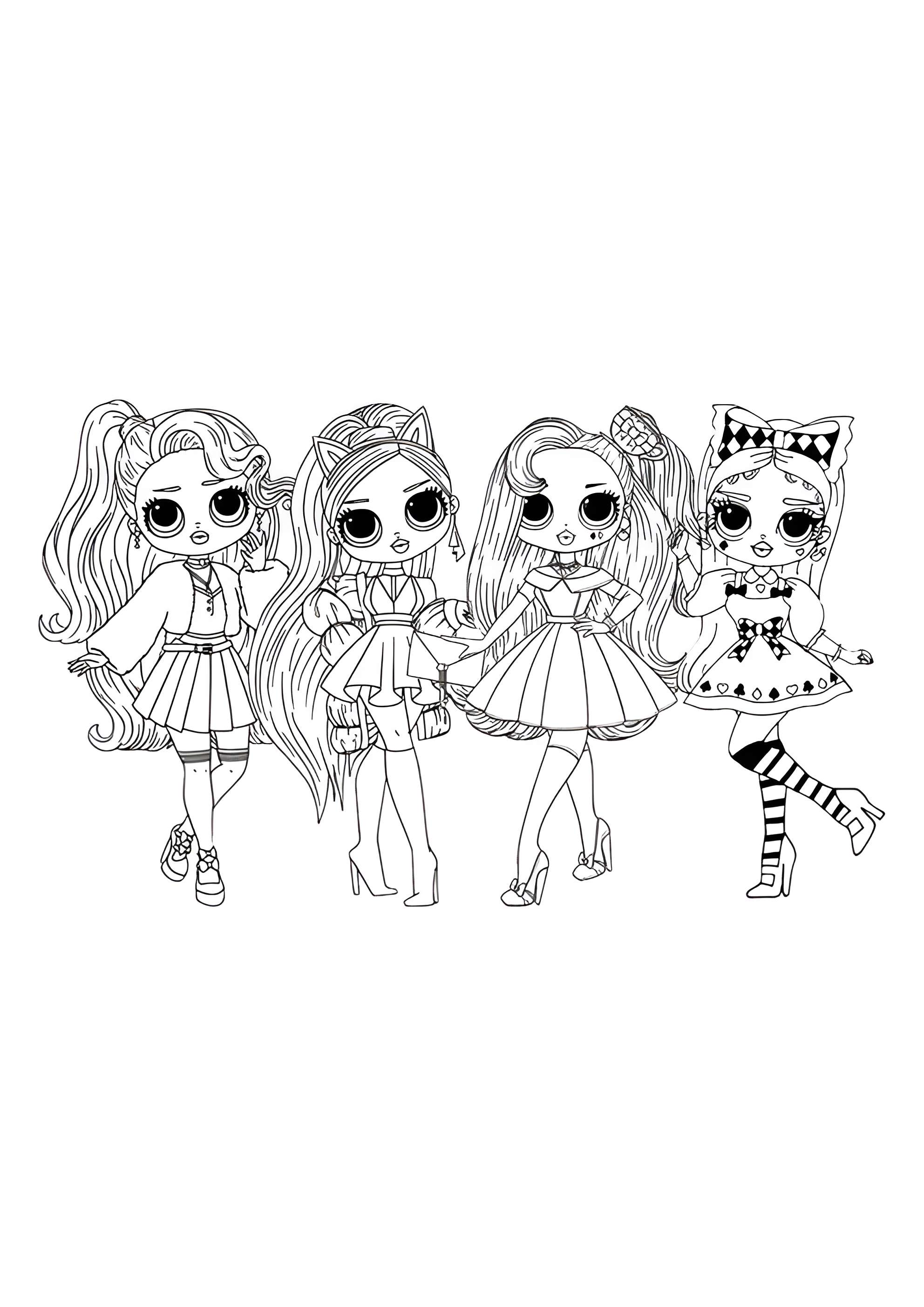Раскраска ЛОЛ ОМГ модные подружки