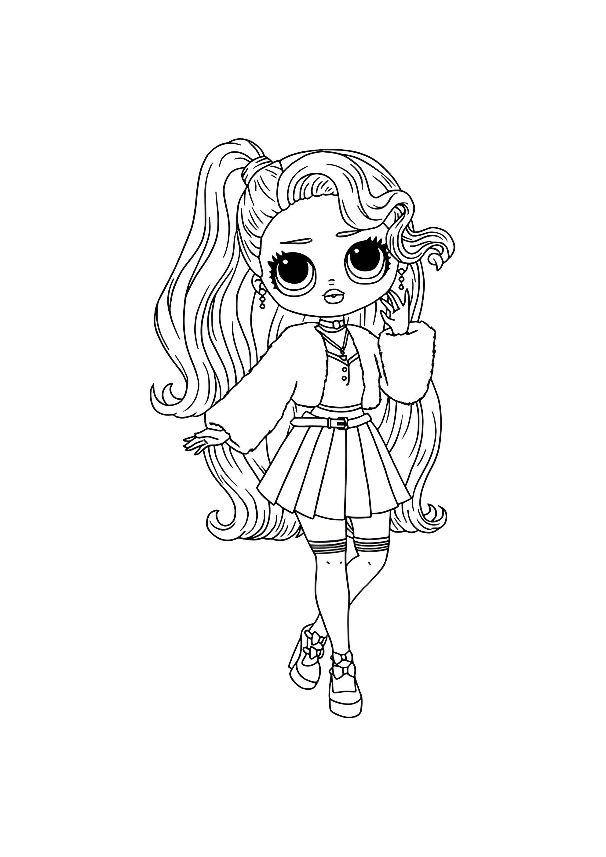 Раскраска ЛОЛ ОМГ Розовая малышка