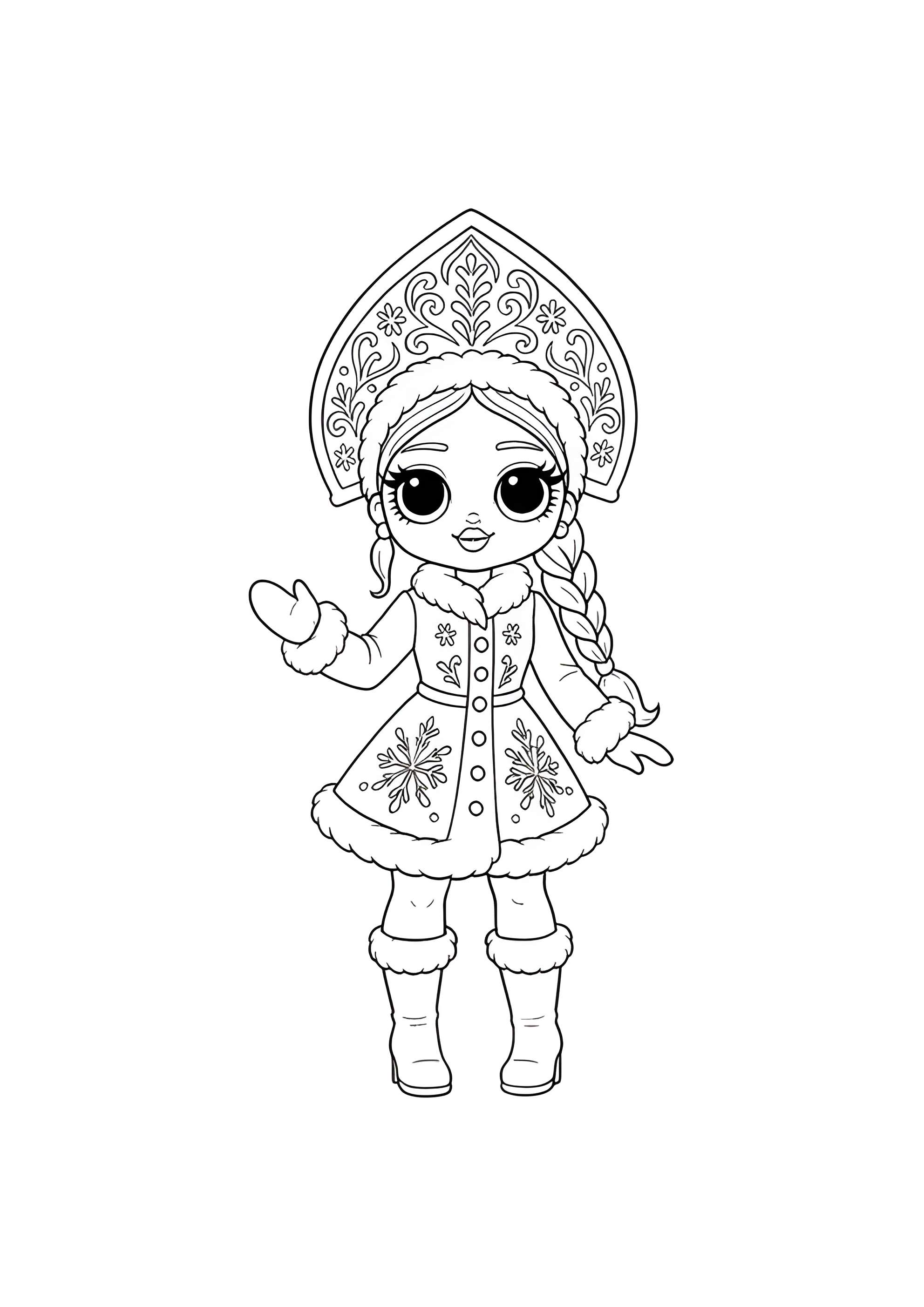 Раскраска ЛОЛ ОМГ Снегурочка