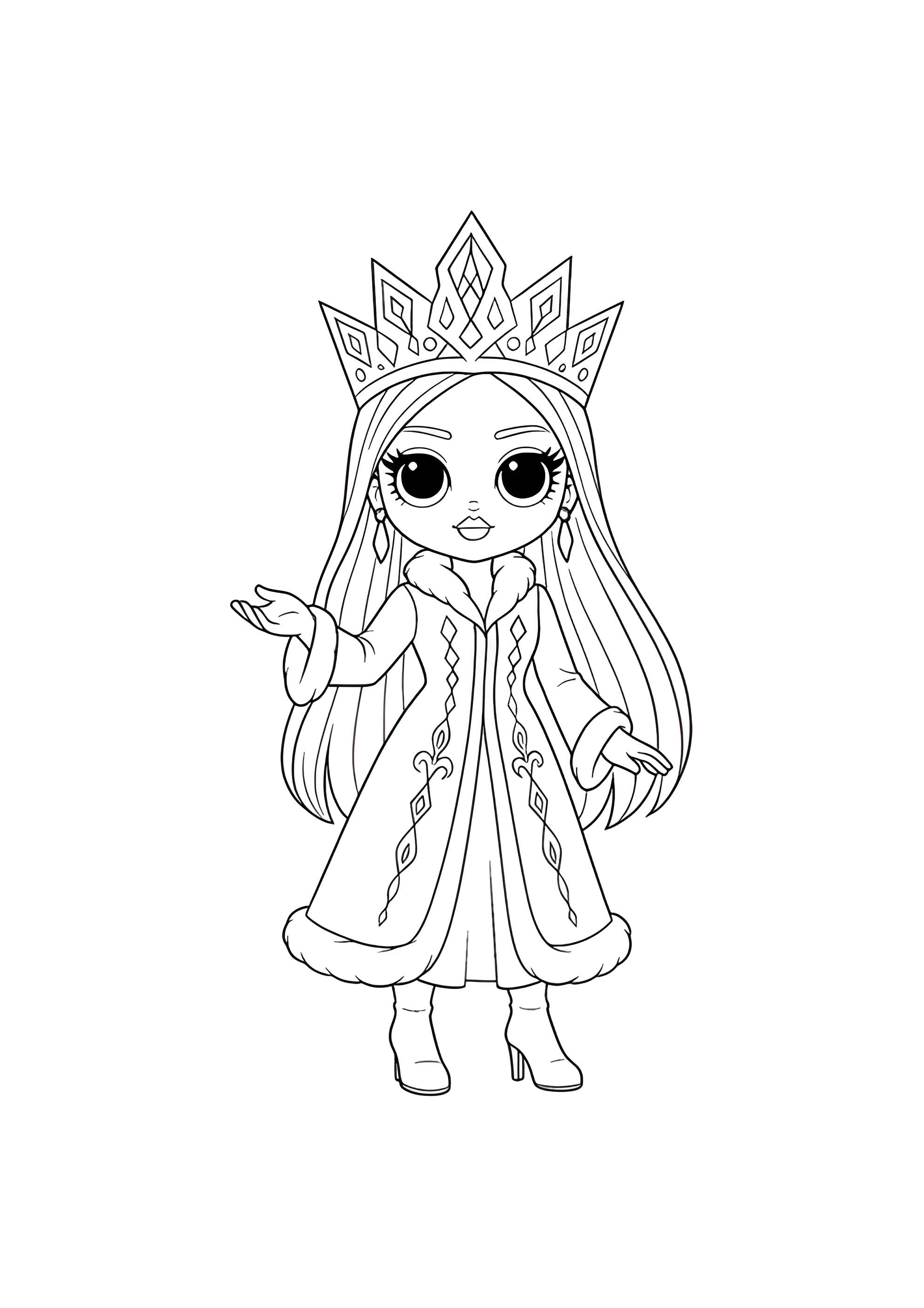 Раскраска ЛОЛ ОМГ Снежная королева